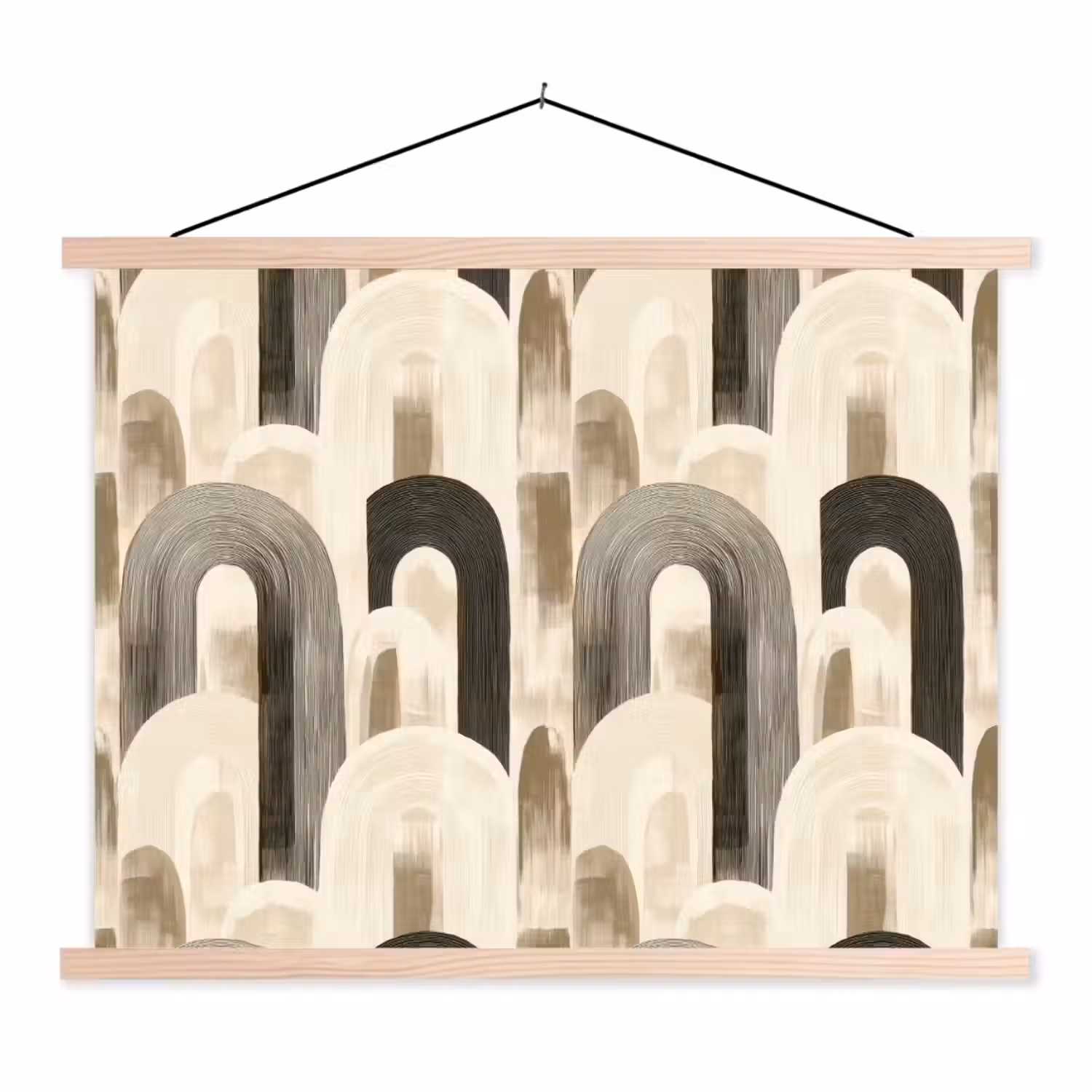 Abstract - Patroon - Bogen textielposter latten blank klein 122 -3d