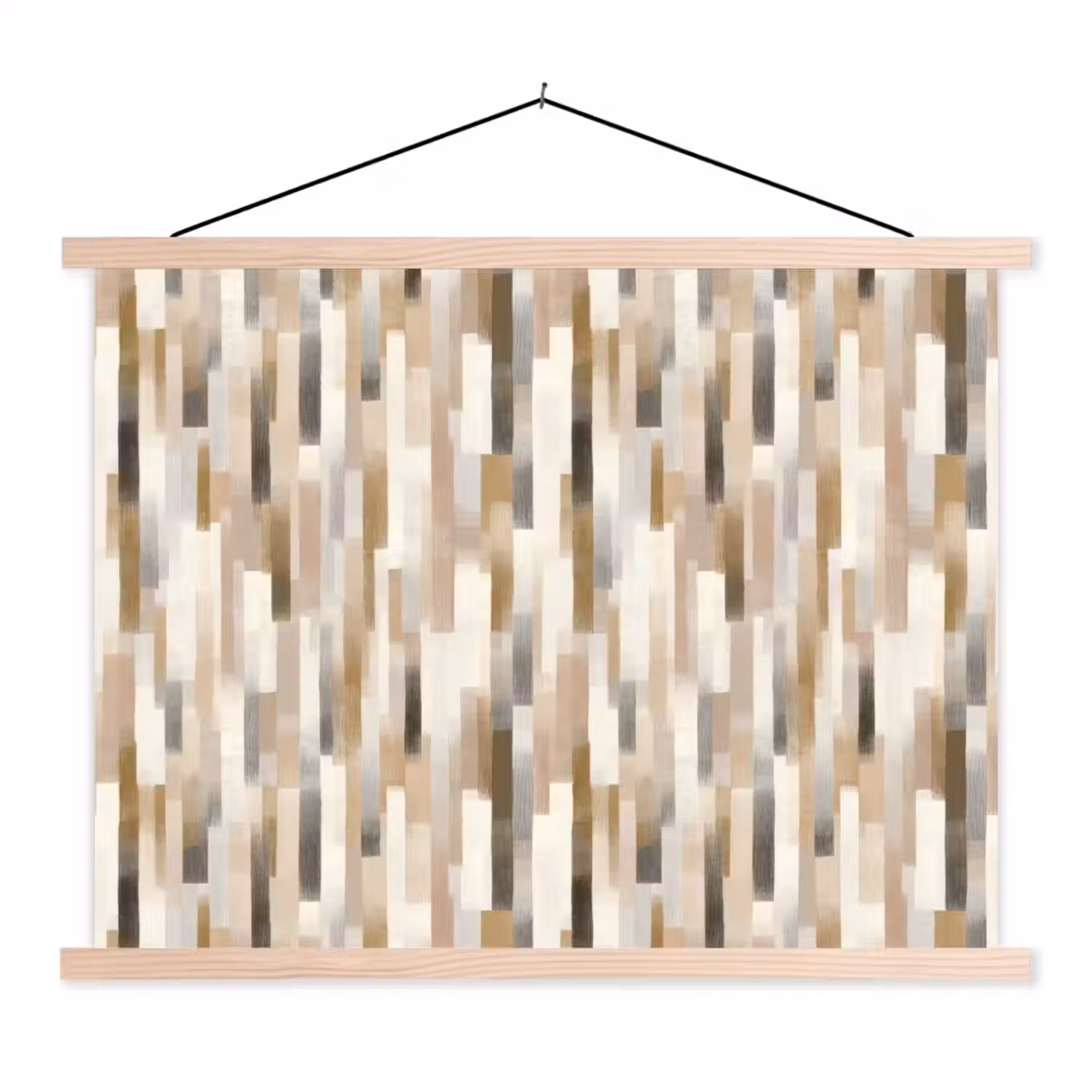 Abstract - Patroon - Kwaststreken textielposter latten blank klein 122 -3d