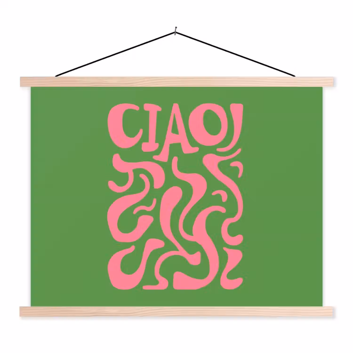 Abstract - Roze - Ciao - Vormen textielposter latten blank klein -3d