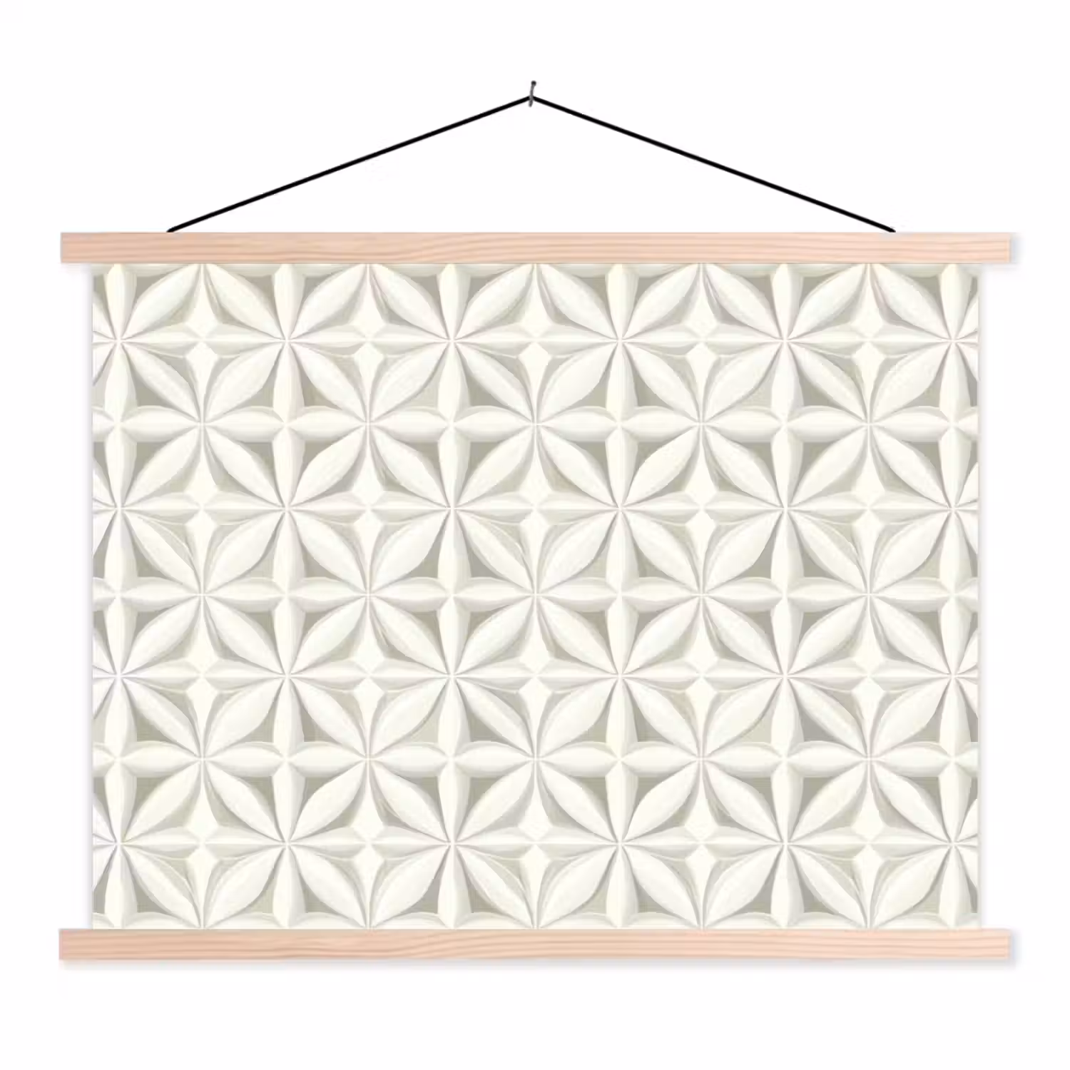 Abstract - Structuur - Grijs - Wit textielposter latten blank klein 122 -3d