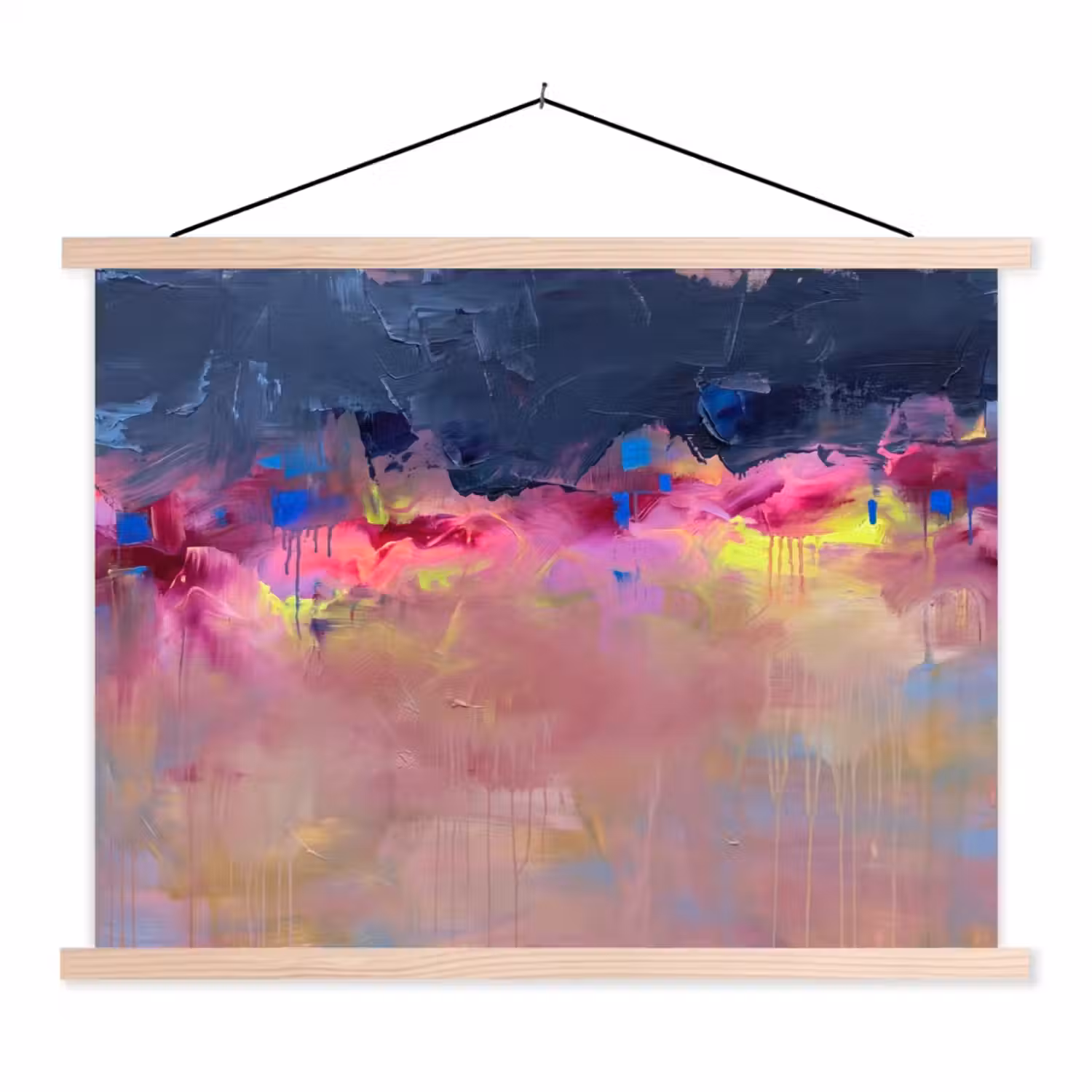 Abstract - Textuur - Kleuren - Modern - Roze textielposter latten blank klein -3d