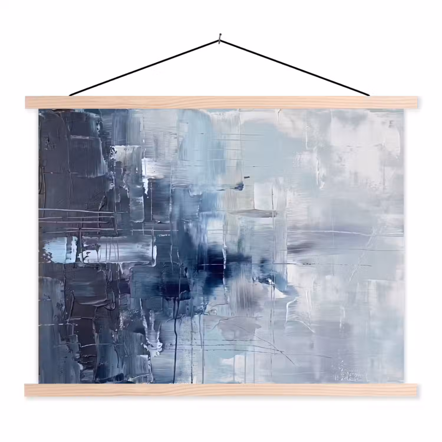 Abstract - Textuur - Kunst - Modern - Blauw textielposter latten blank klein -3d