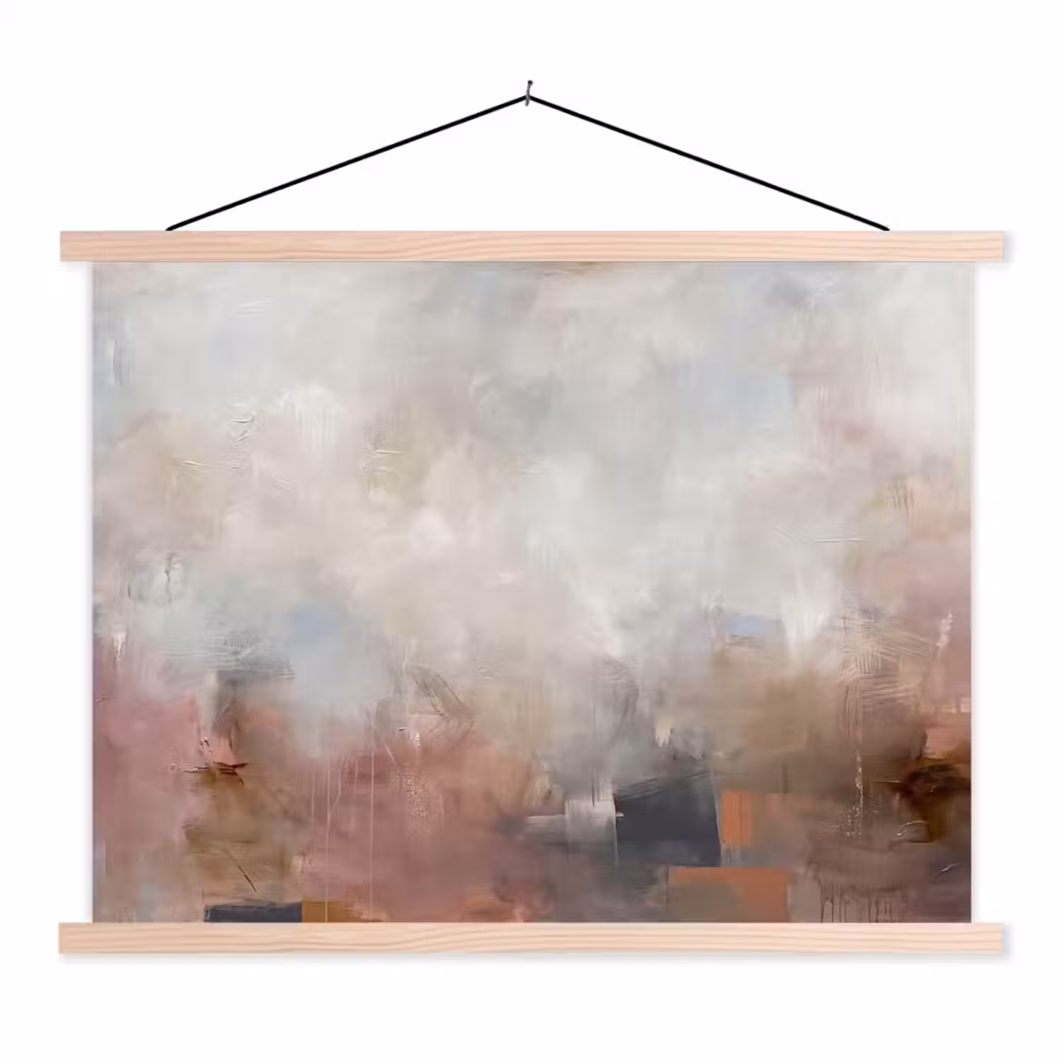 Abstract - Vloeiend - Kunst - Modern - Beige textielposter latten blank klein -3d