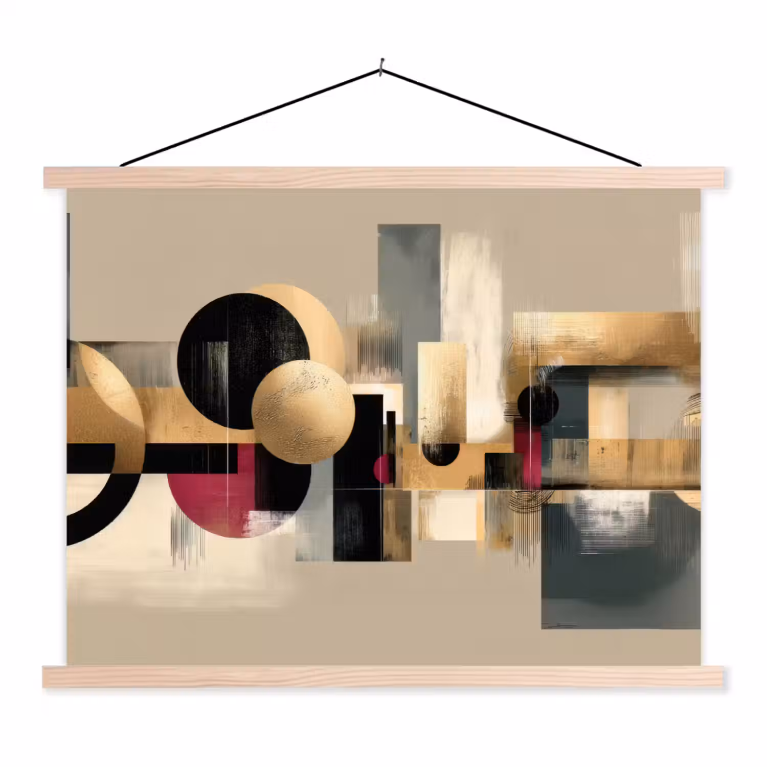 Abstract - Vormen - Beige - Texturen textielposter latten blank klein -3d