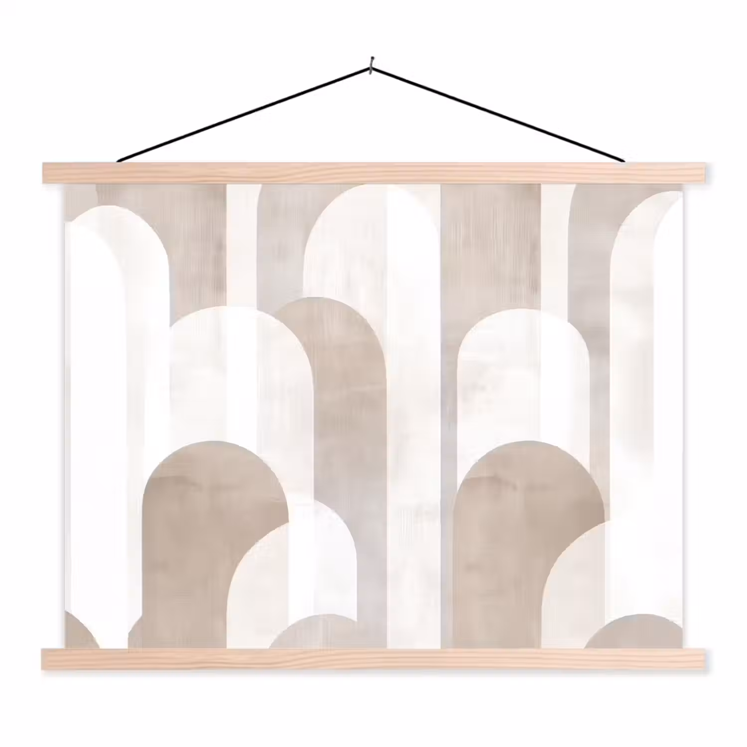 Abstracte bogen - Modern - Beige textielposter latten blank klein -3d
