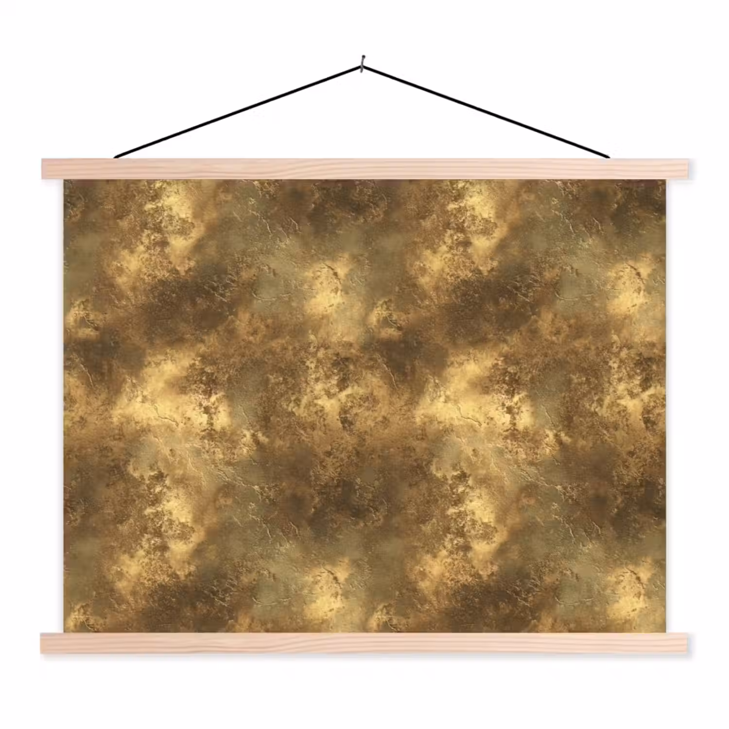 Antiek - Metaallook - Goud textielposter latten blank klein 122 -3d