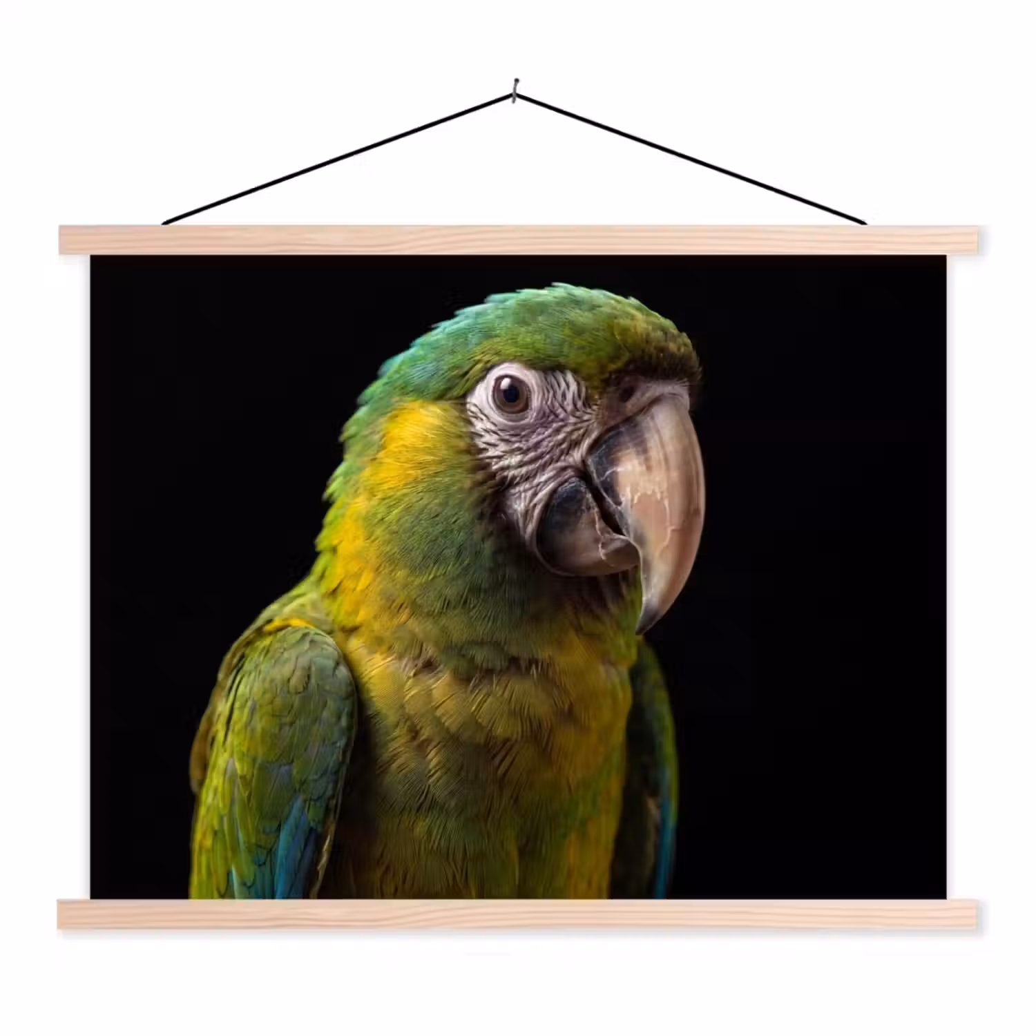 Ara - Portret - Groen textielposter latten blank klein -3d