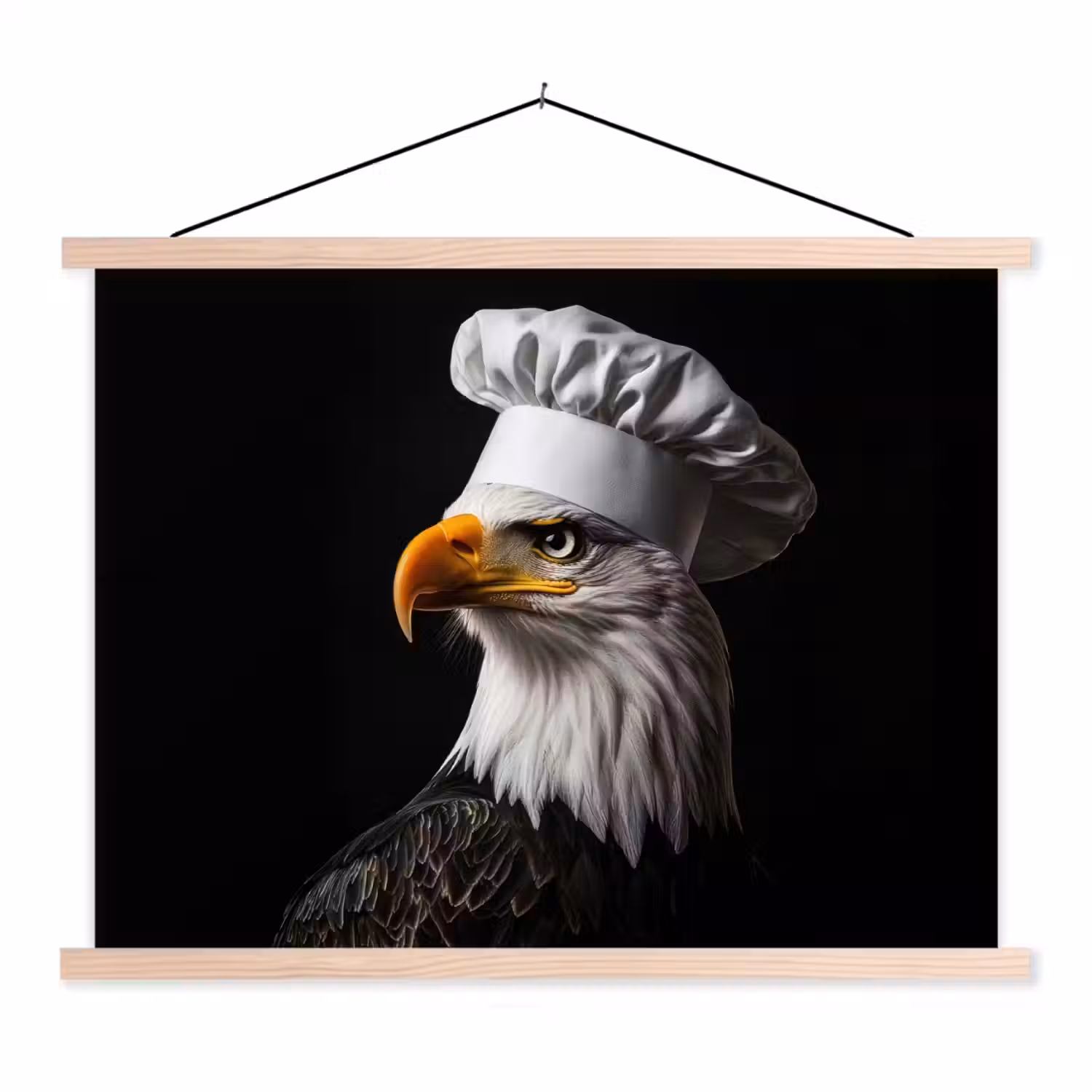 Arend -Amerika - Koksmuts - Vogel - Stoer textielposter latten blank klein -3d