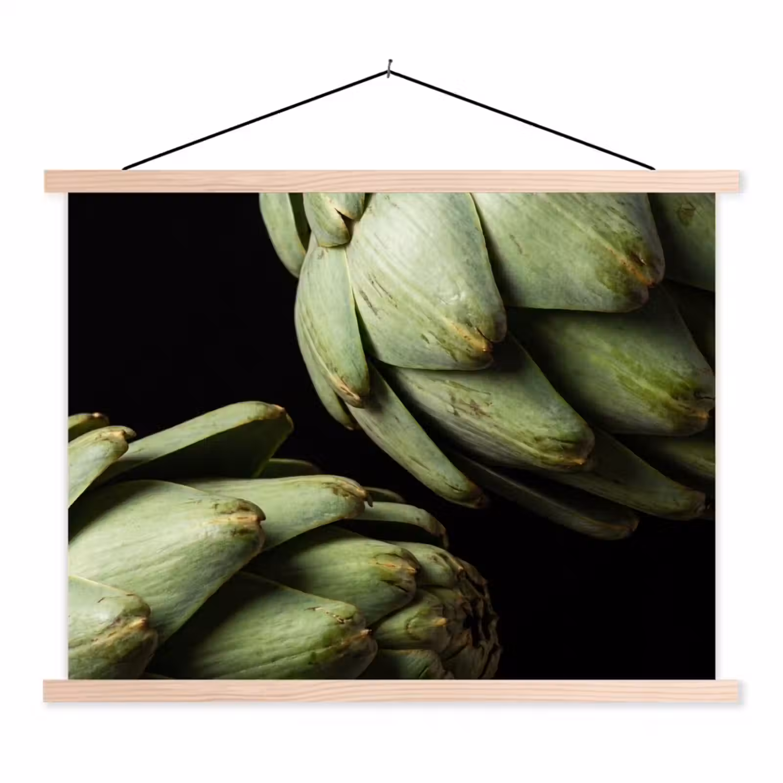 Schoolplaat - Artisjok - Groen - Eten - Artisjok - Groen - Eten textielposter latten blank klein