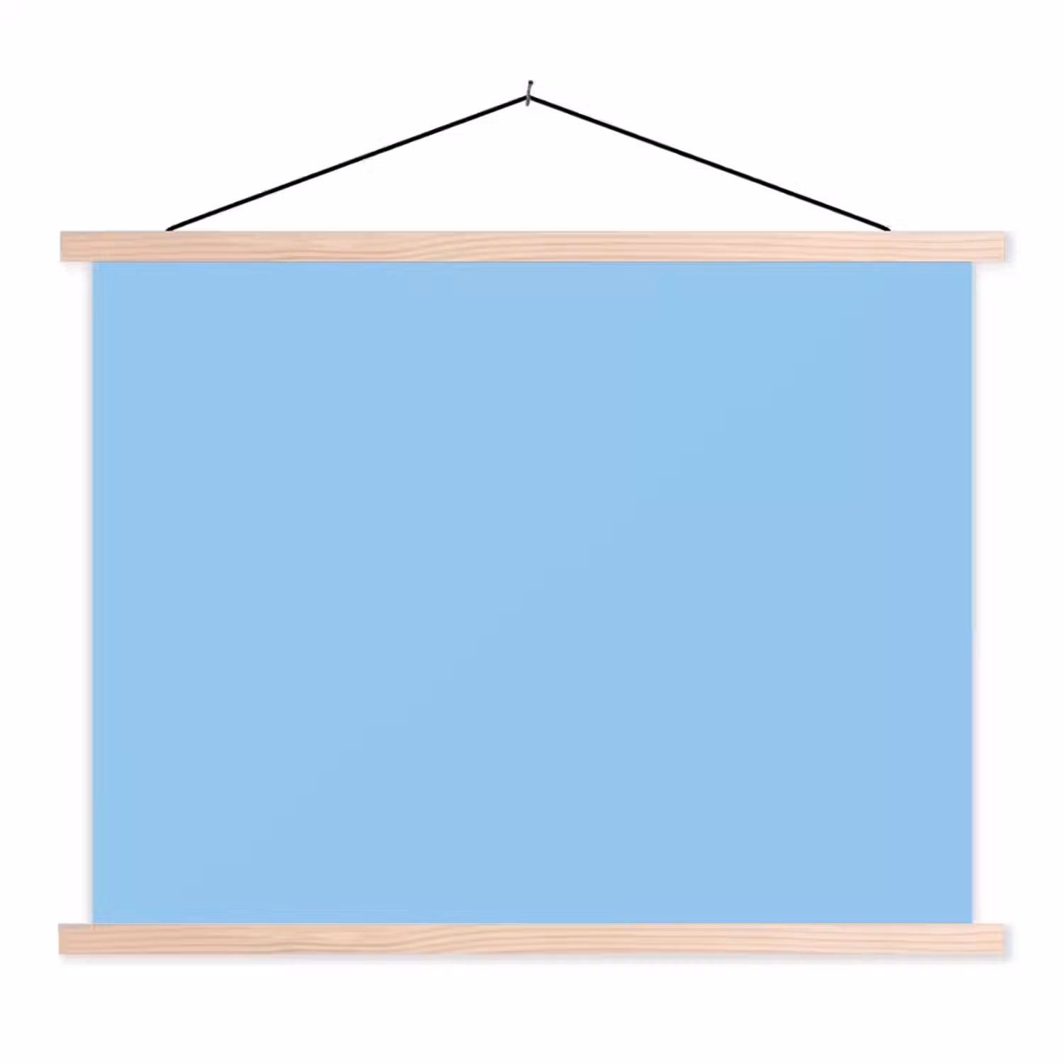 Baby - Blue - Blauw textielposter latten blank klein 122 -3d