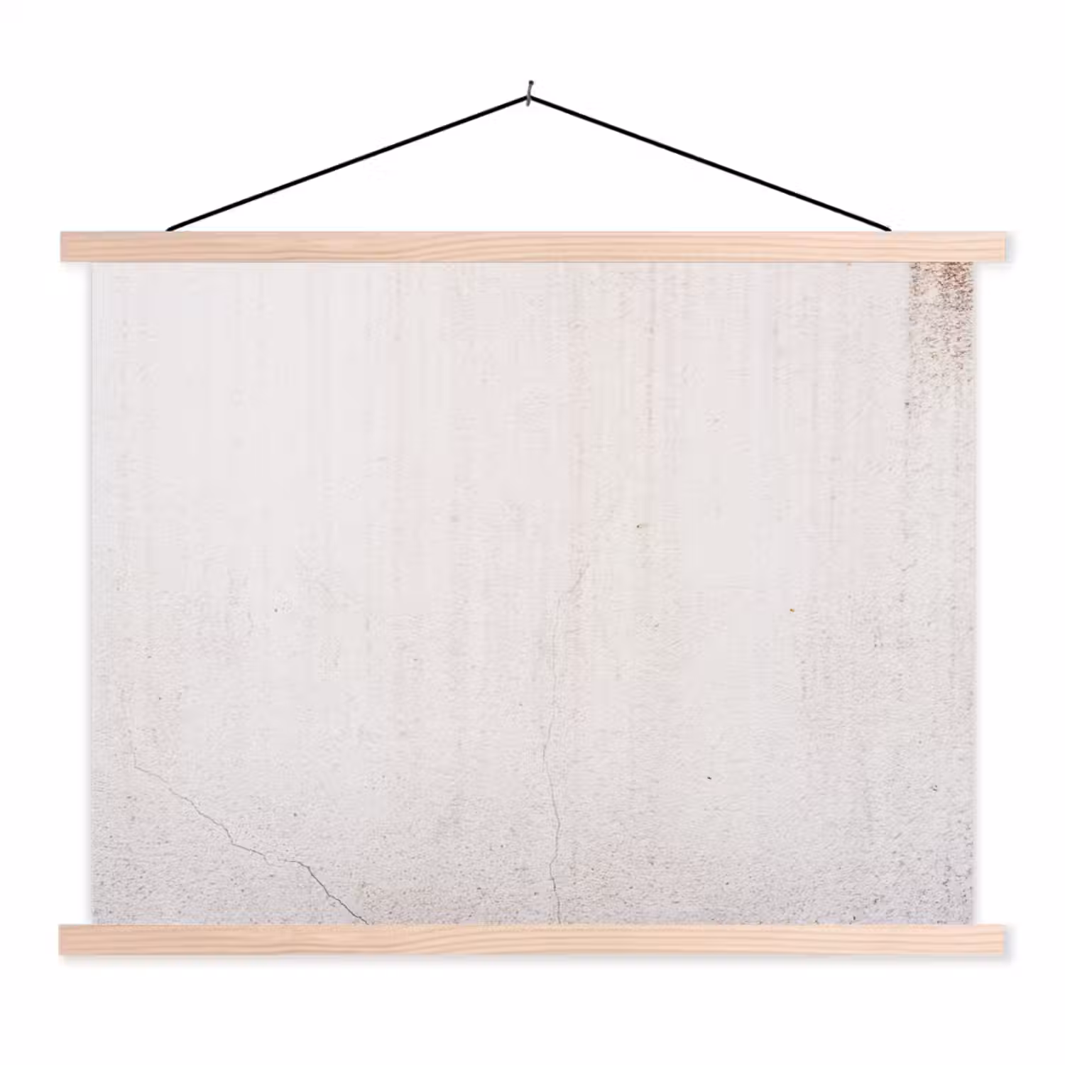 Beton - Muur - Wit textielposter latten blank klein -3d