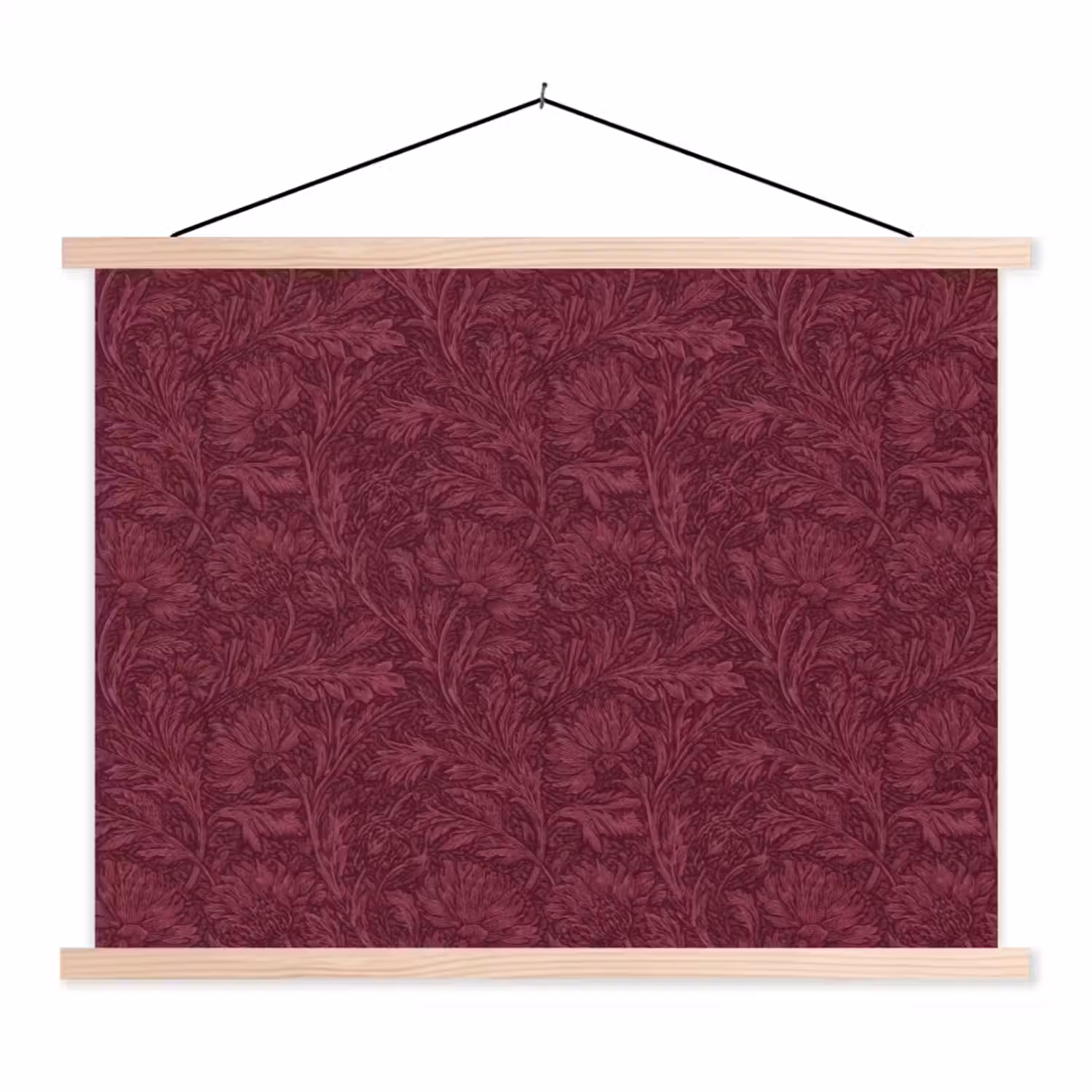 Bladeren - Patroon - Paars textielposter latten blank klein 122 -3d