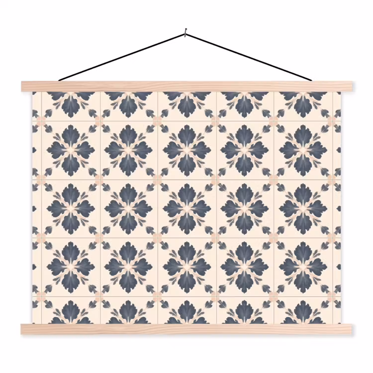 Bladvorm - Klassiek - Kleurrijk textielposter latten blank klein 122 -3d
