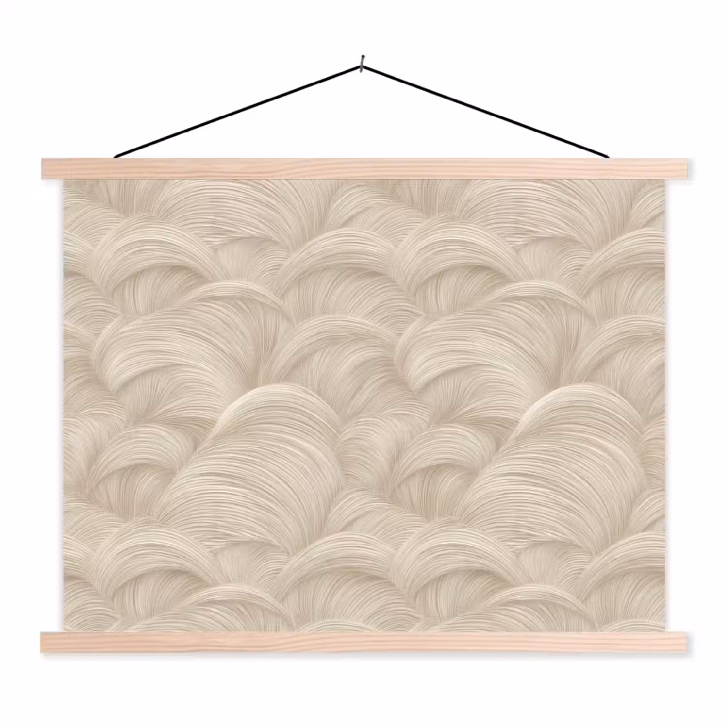 Bogen - Patroon - Beige textielposter latten blank klein 122 -3d