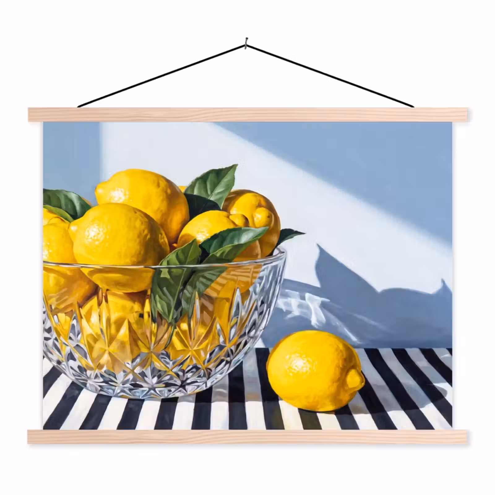 Schoolplaat - Citroenen - Fruit - Geel - Citroenen - Fruit - Geel textielposter latten blank klein