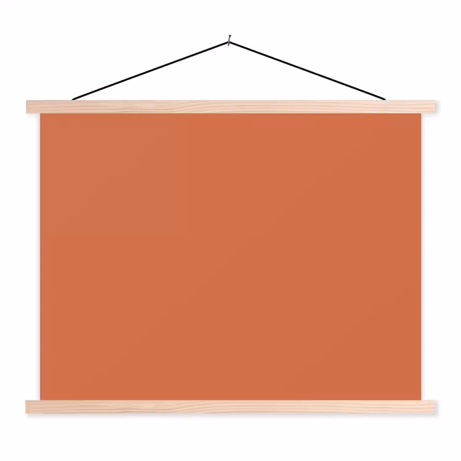 Classic - Terracotta - Oranje textielposter latten blank klein 122 -3d