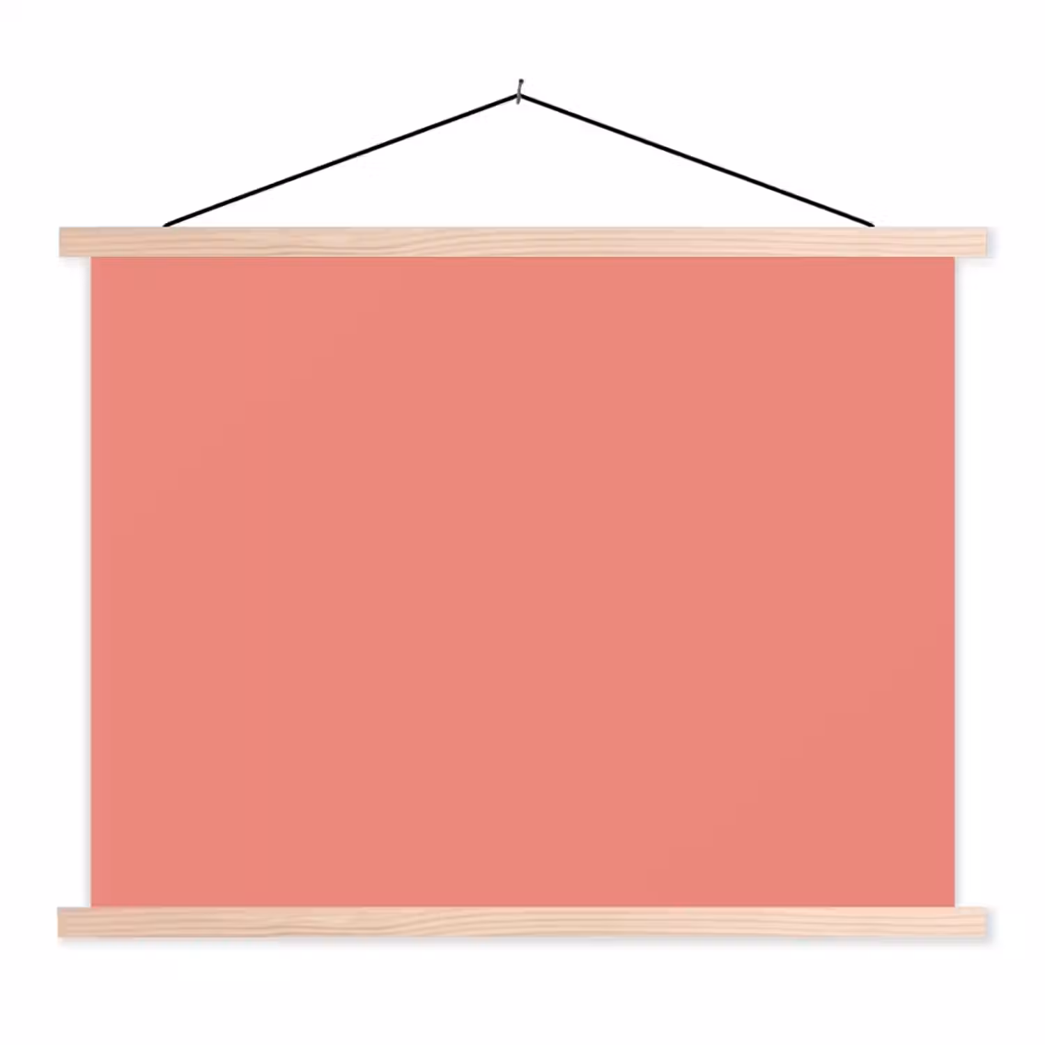 Coral - Reef - Rood textielposter latten blank klein 122 -3d