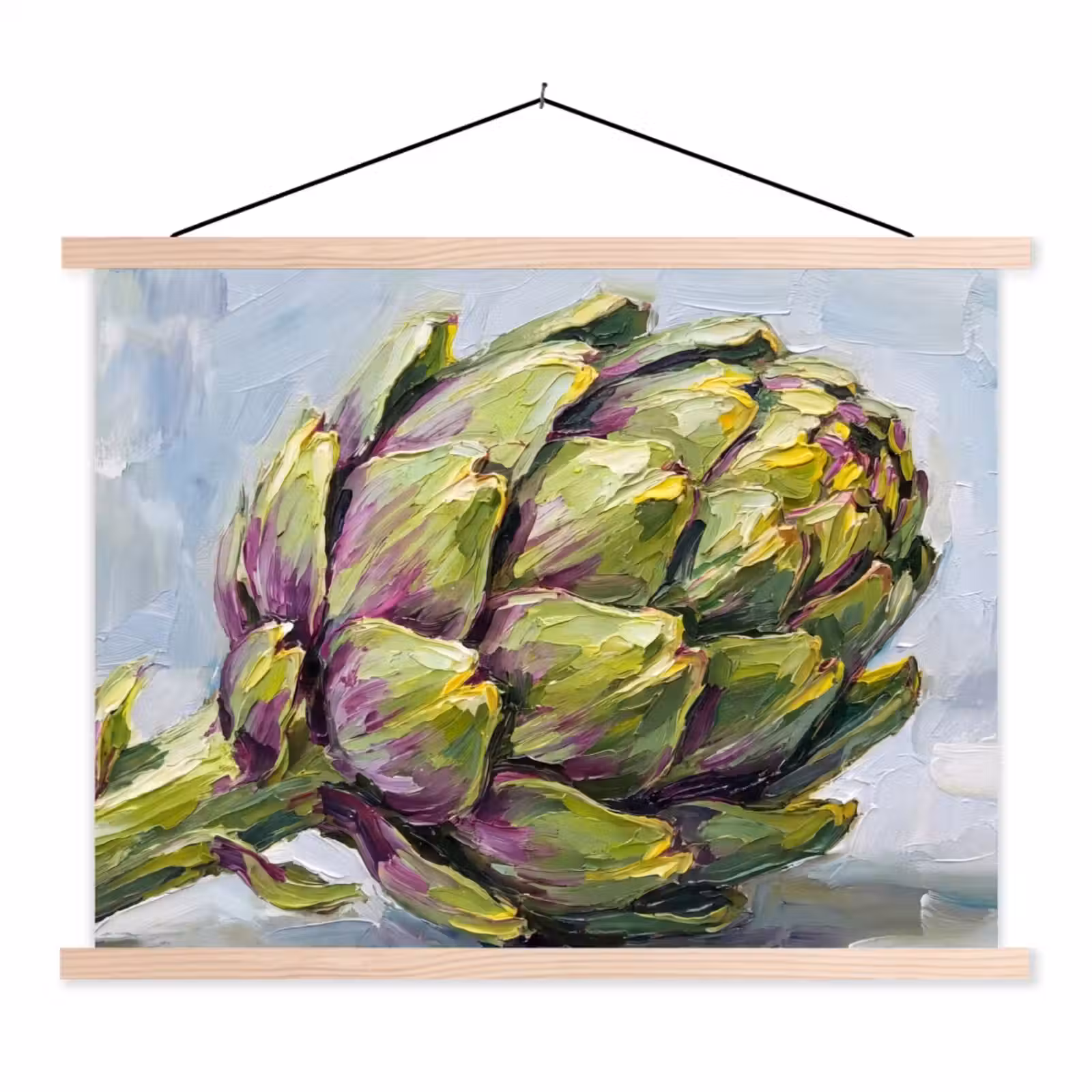 Schoolplaat - Eten - Artisjok - Modern - Eten - Artisjok - Modern textielposter latten blank klein