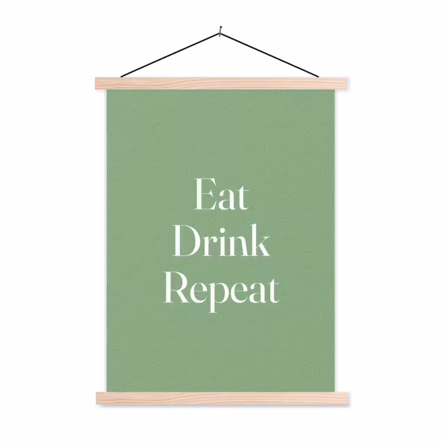Eten - Drinken - Tekst - Mintgroen textielposter latten blank klein -3d