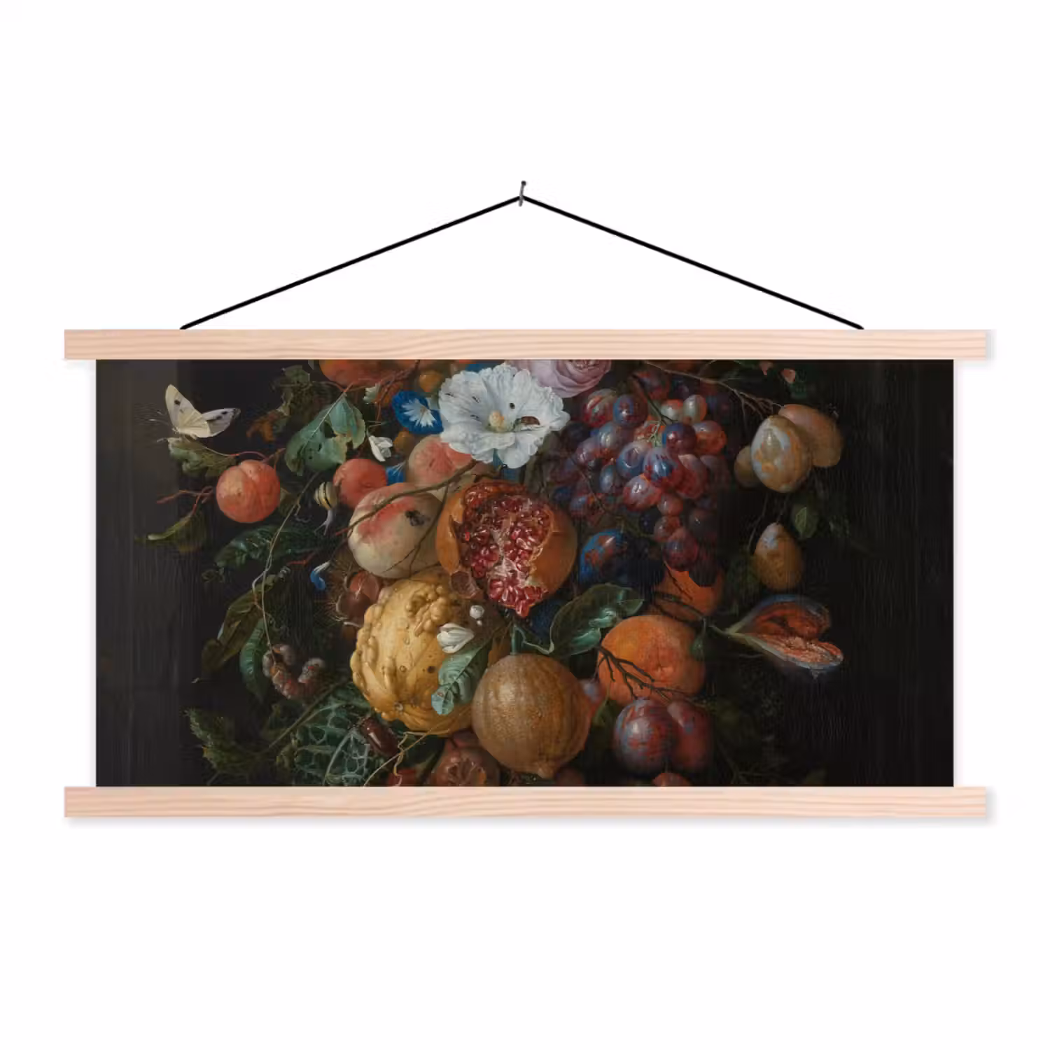Festoen van vruchten en bloemen - Schilderij van Jan Davidsz. de Heem textielposter latten blank klein -3d