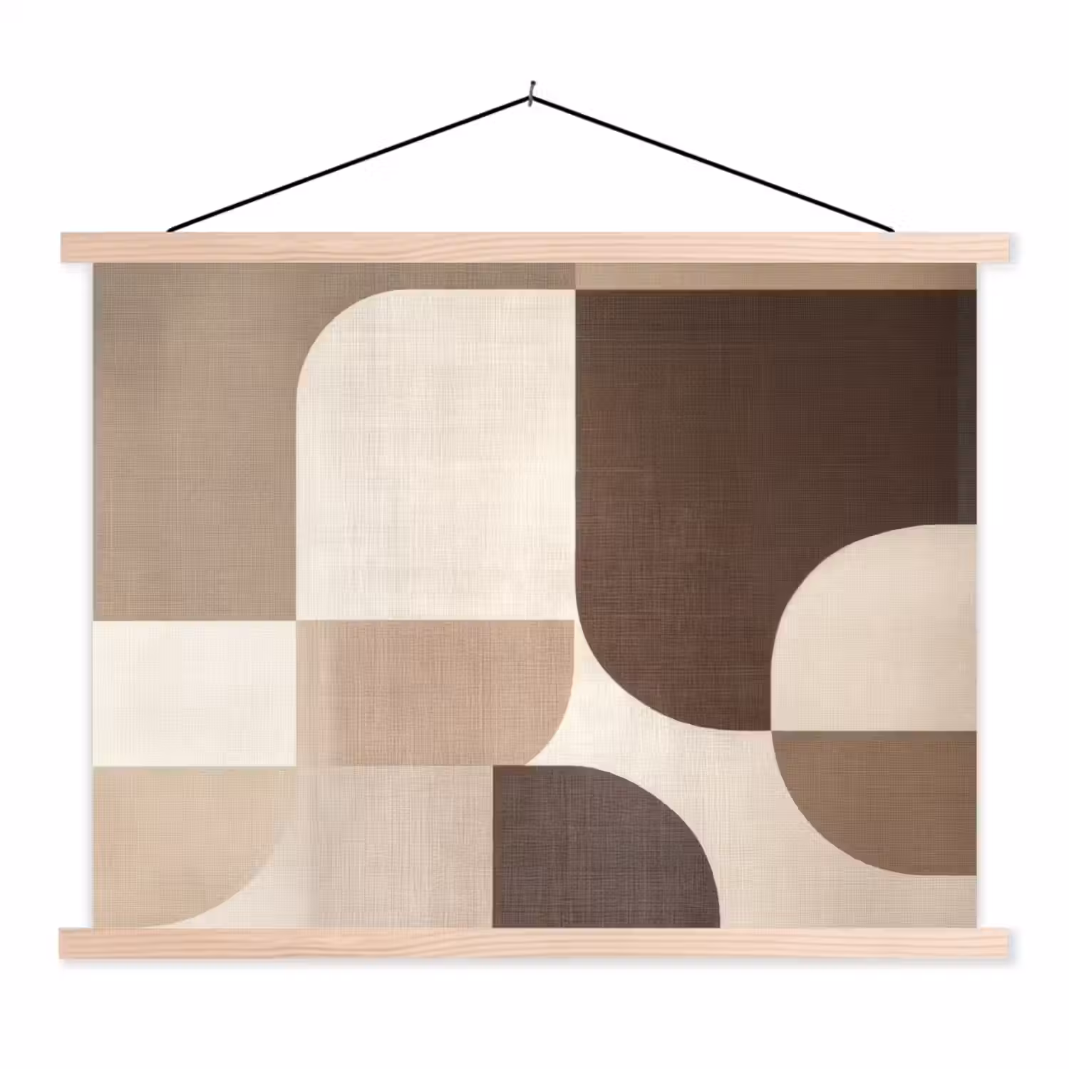 Geometrisch - Geweven structuur - Modern textielposter latten blank klein -3d