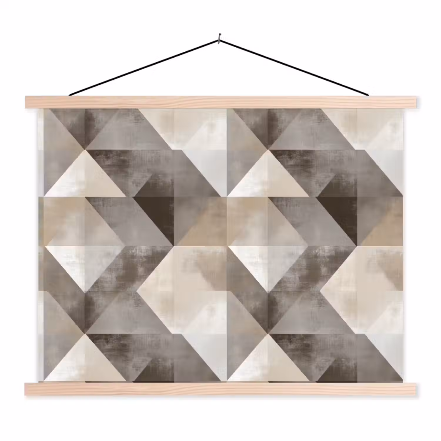 Geometrisch - Motief - Aardetinten textielposter latten blank klein 122 -3d