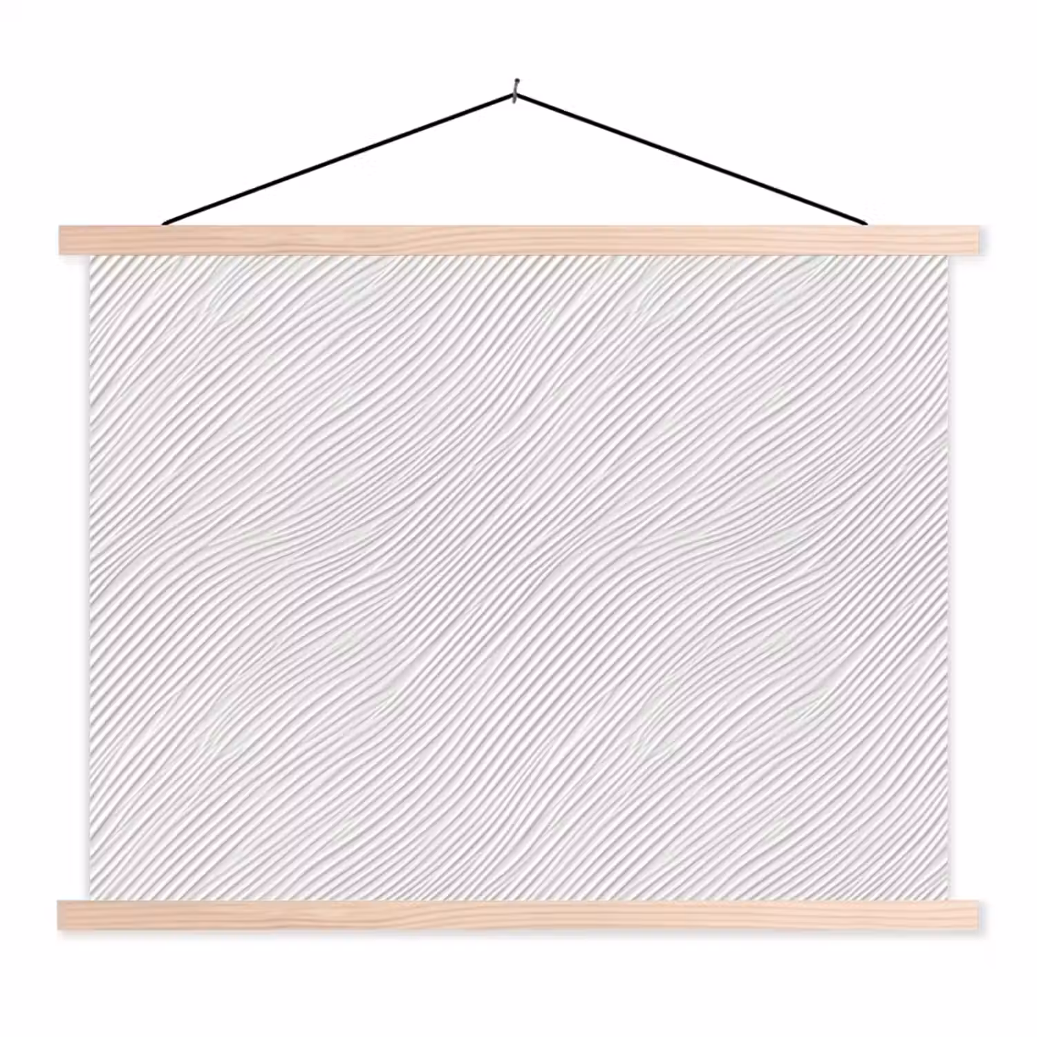 Golven - Ribbels - Wit textielposter latten blank klein 122 -3d