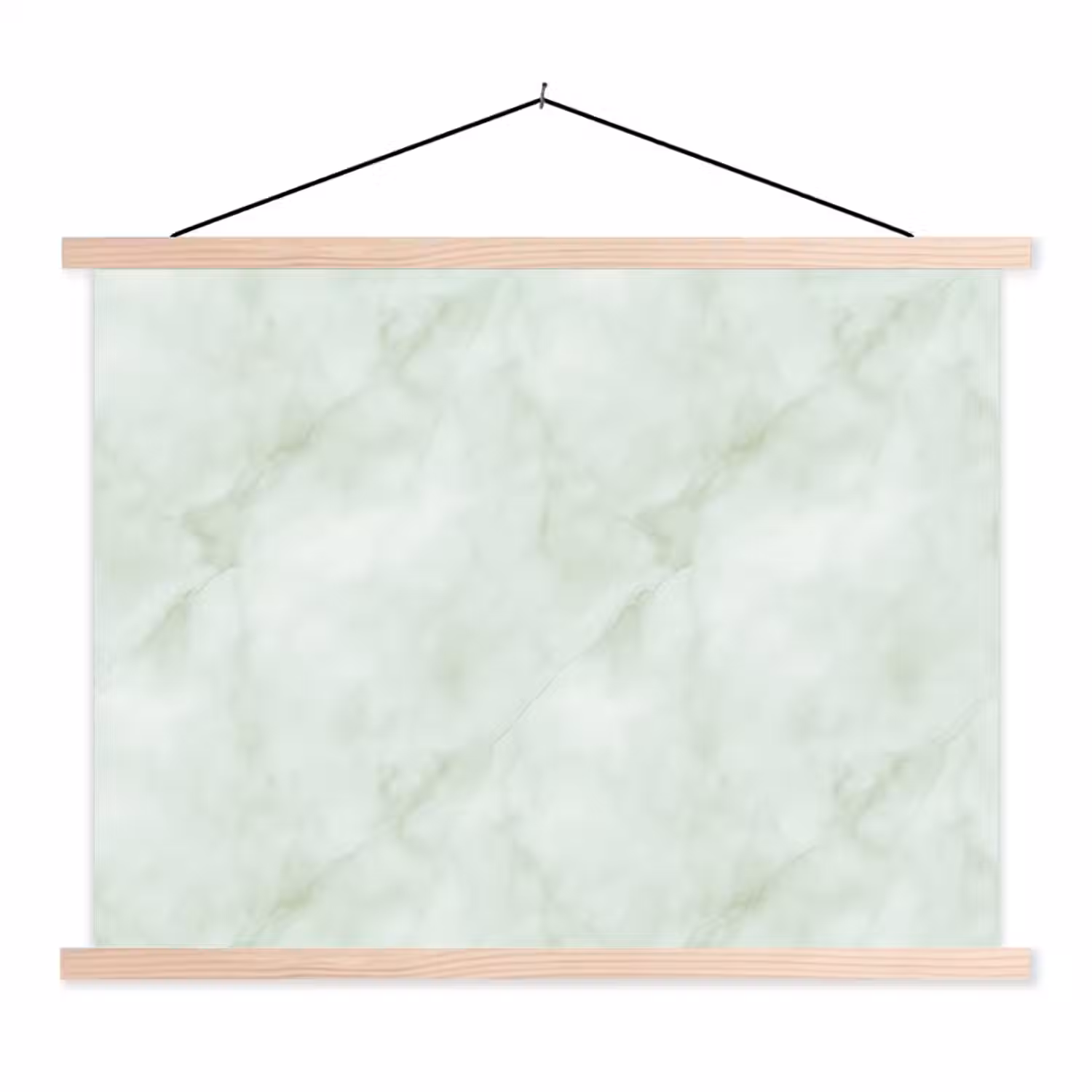 Groen - Marmer - Vloeiende aders textielposter latten blank klein 122 -3d