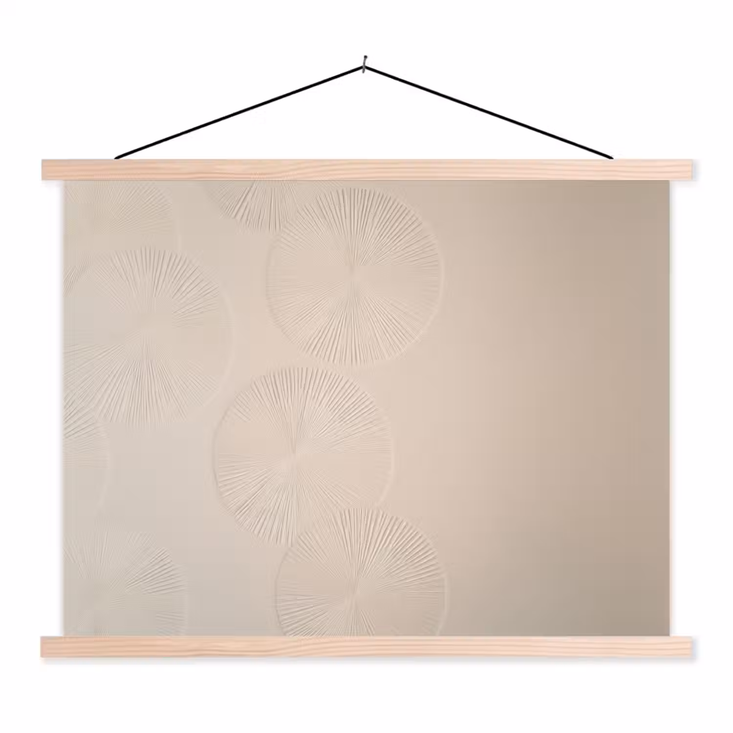 Japandi - Beige - Modern textielposter latten blank klein -3d