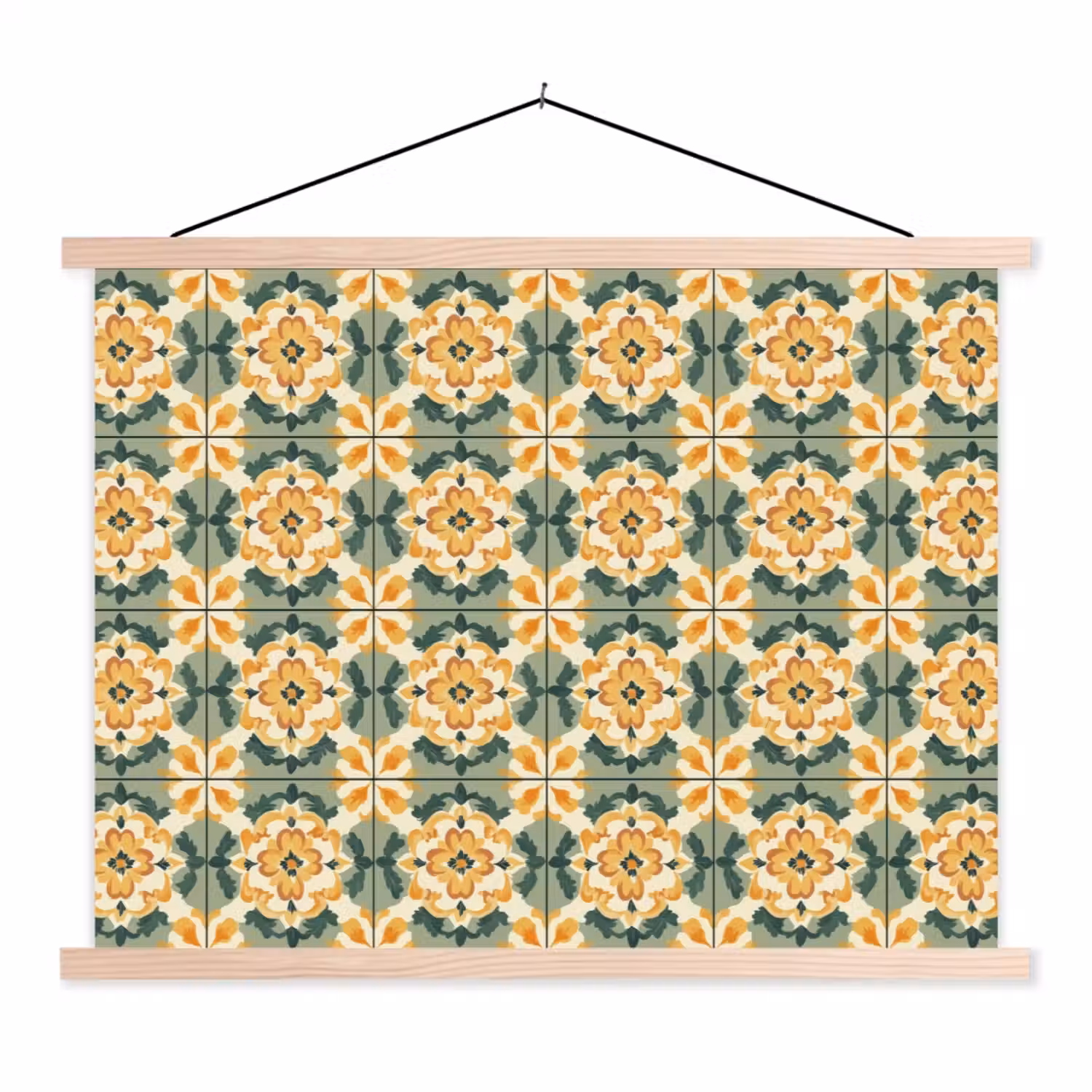 Keramiek - Verweerd - Kleurrijk textielposter latten blank klein 122 -3d