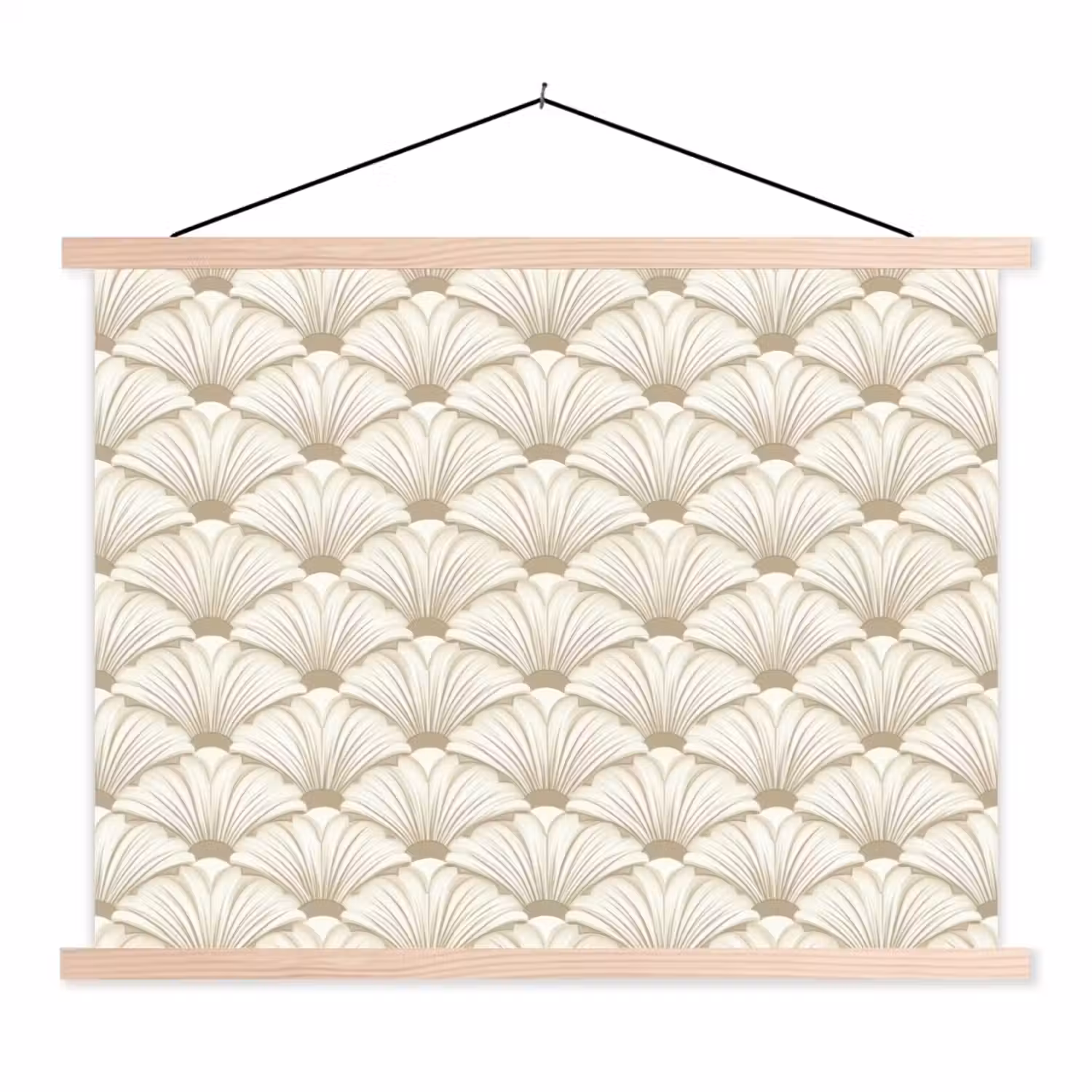 Klassiek - Art - Beige textielposter latten blank klein 122 -3d