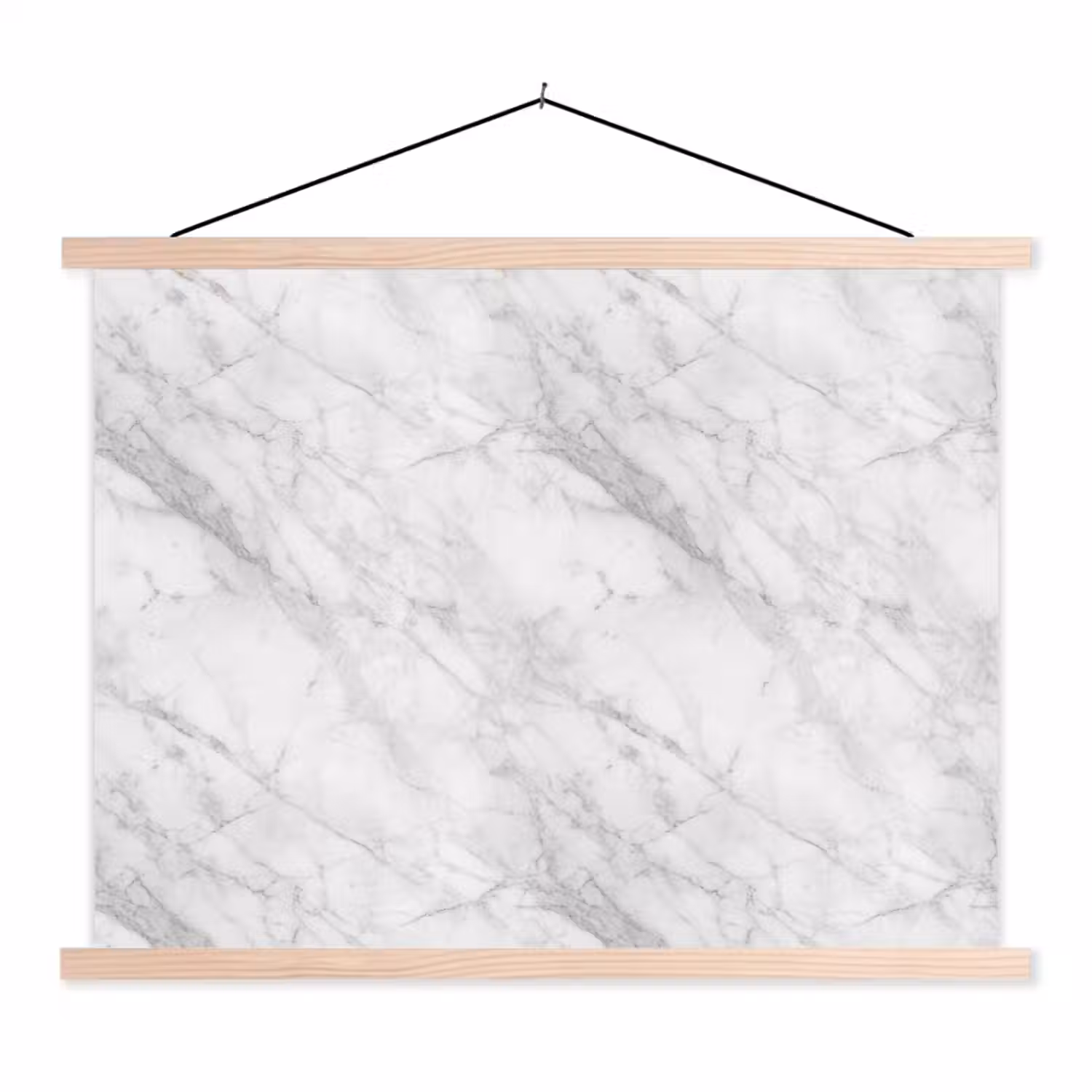 Klassiek - Marmer - Grijs textielposter latten blank klein 122 -3d