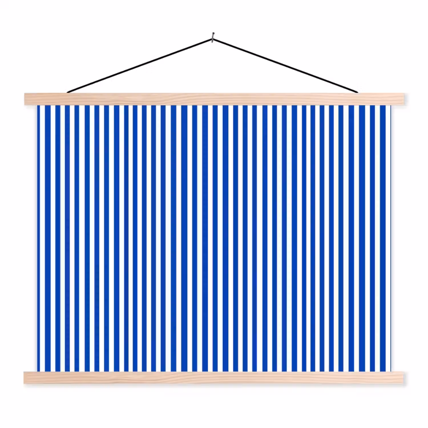 Klassiek - Strepen - Blauw textielposter latten blank klein 122 -3d