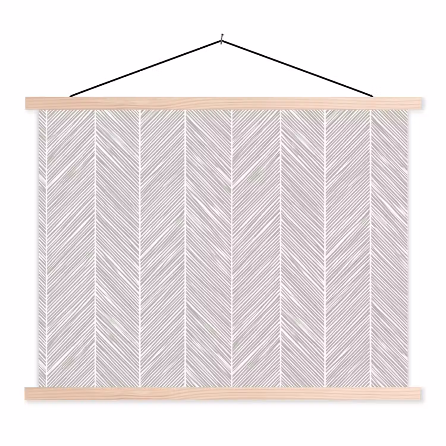 Klassiek - Visgraat - Grijs textielposter latten blank klein 122 -3d
