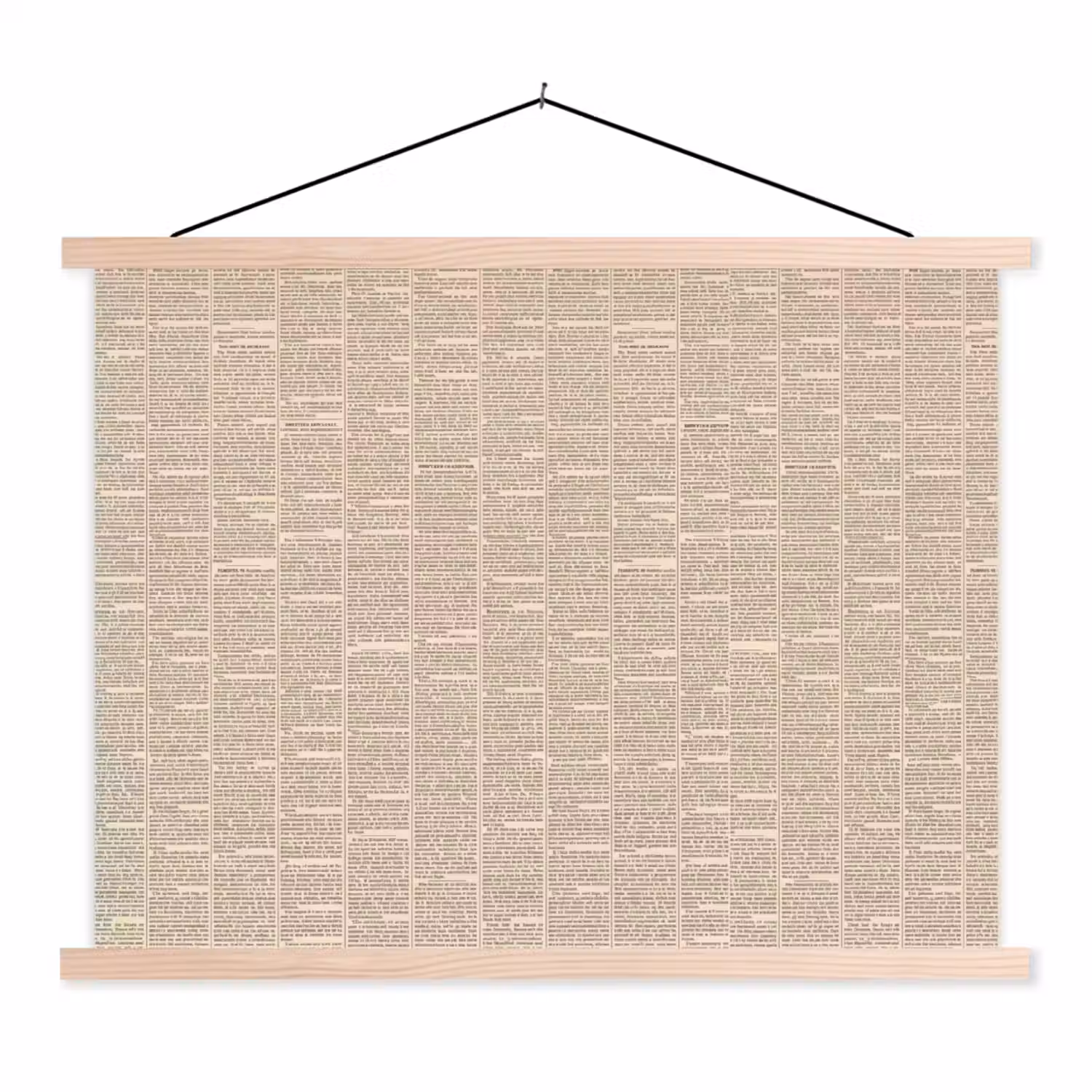 Krant - Nieuws - Historisch - Vintage - Beige textielposter latten blank klein -3d