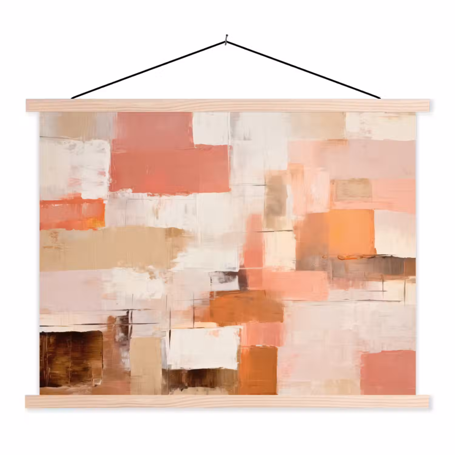 Kunst - Roze - Abstract textielposter latten blank klein -3d