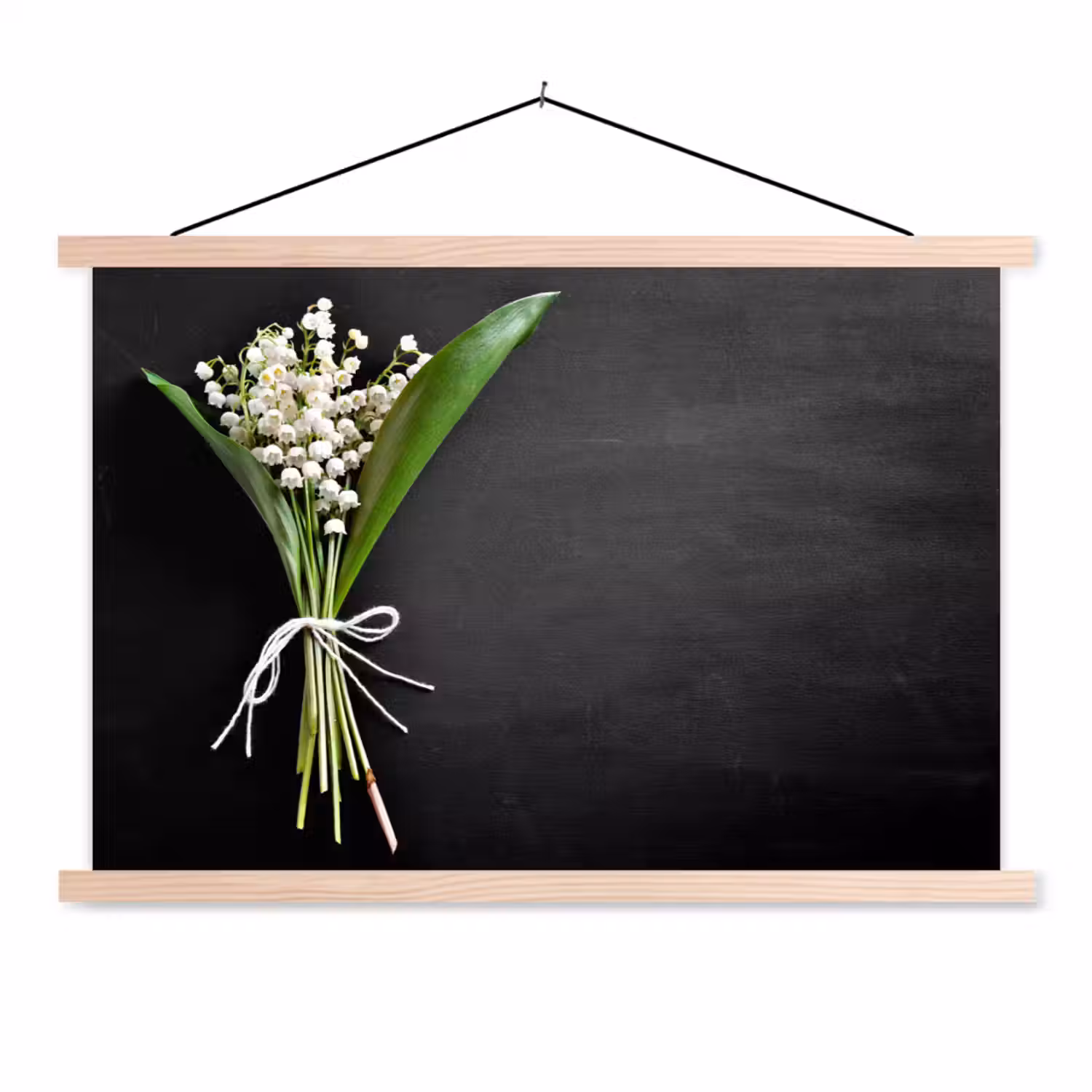 bloemen-5-1-1 textielposter latten blank klein -3d