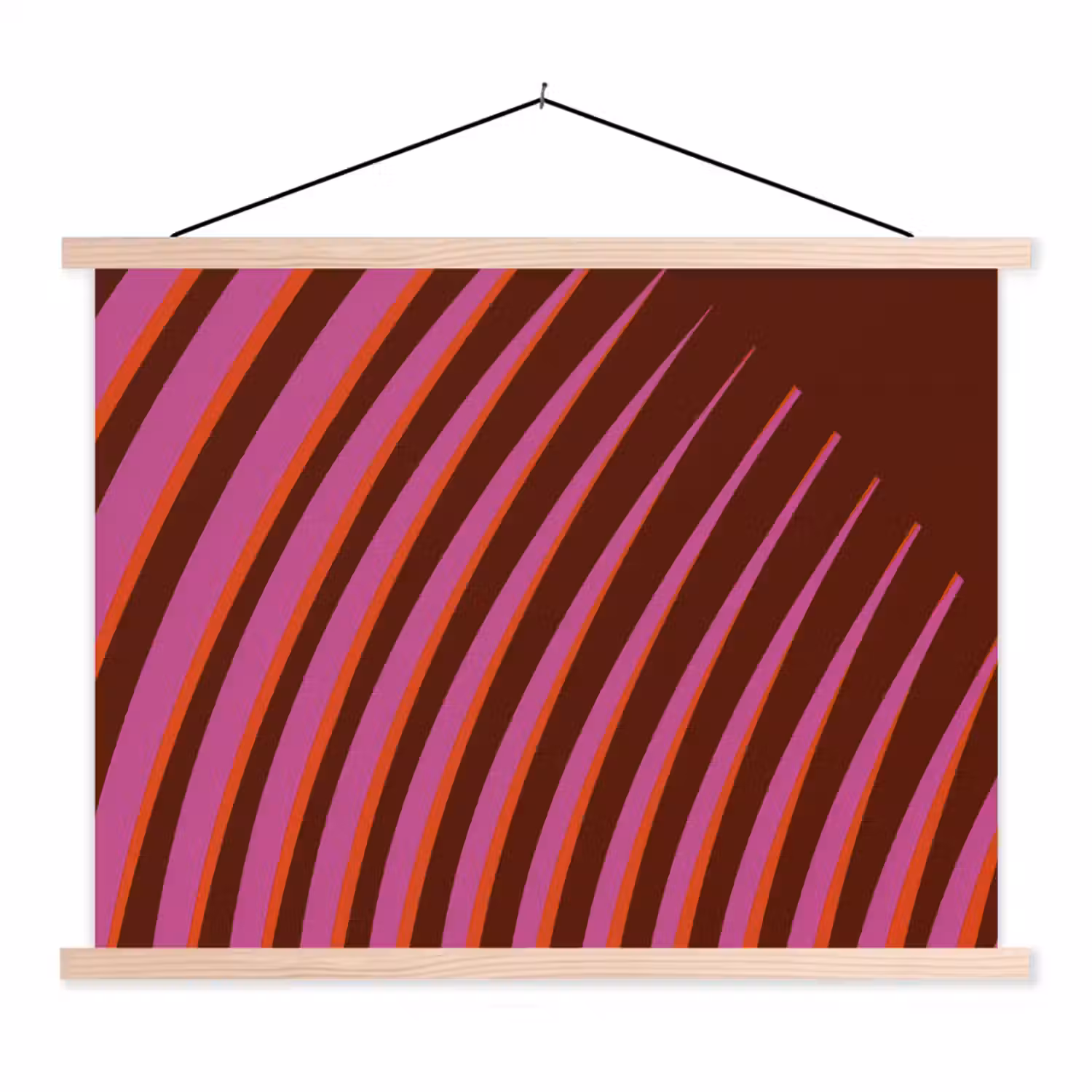 Lijnen - Rood - Beweging textielposter latten blank klein -3d