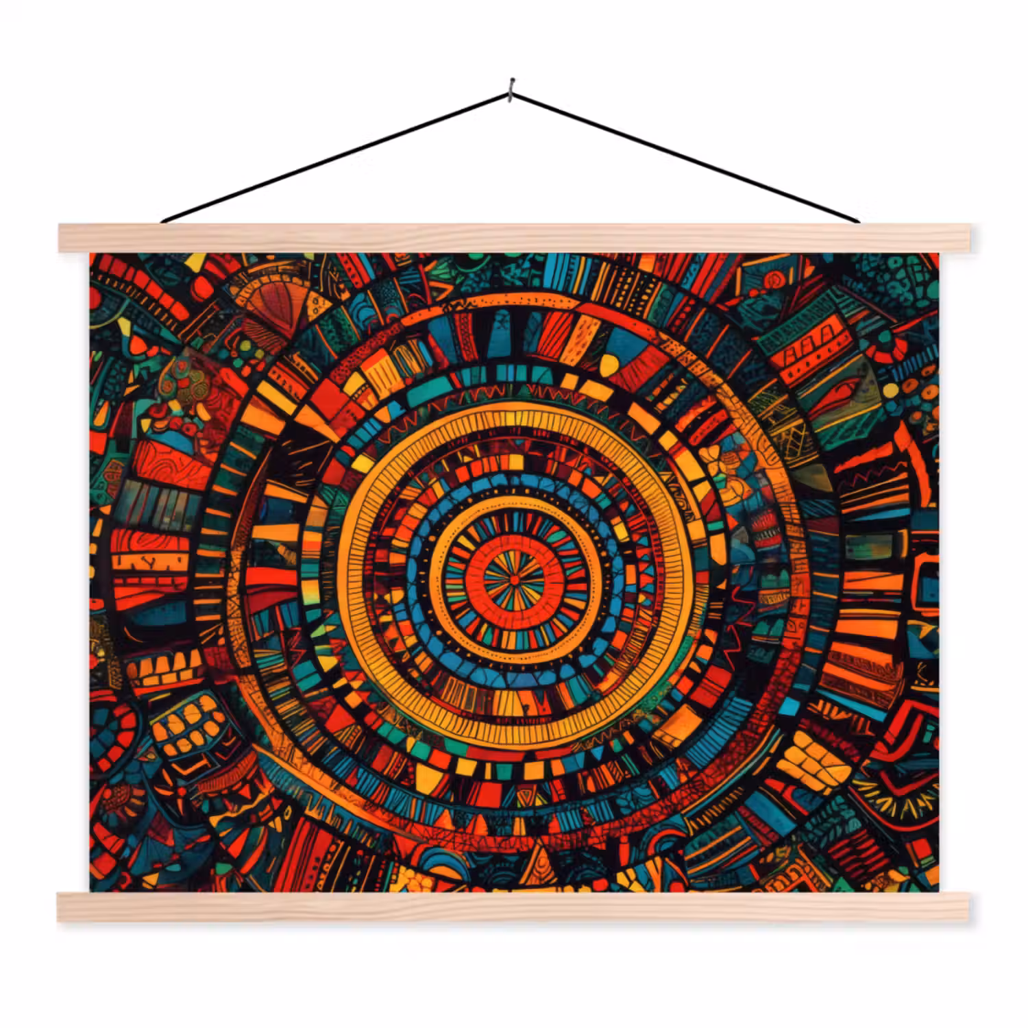 Mandala - Cirkels - Patronen textielposter latten blank klein -3d