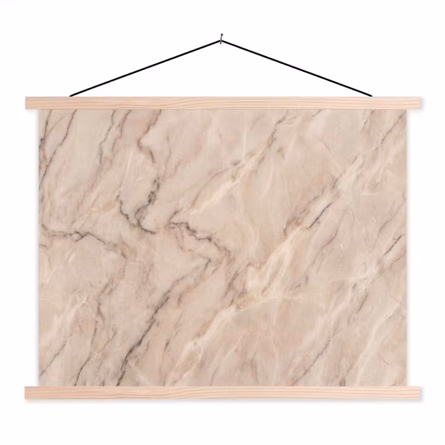 Marmer - Patroon - Abstract - Modern - Beige textielposter latten blank klein -3d
