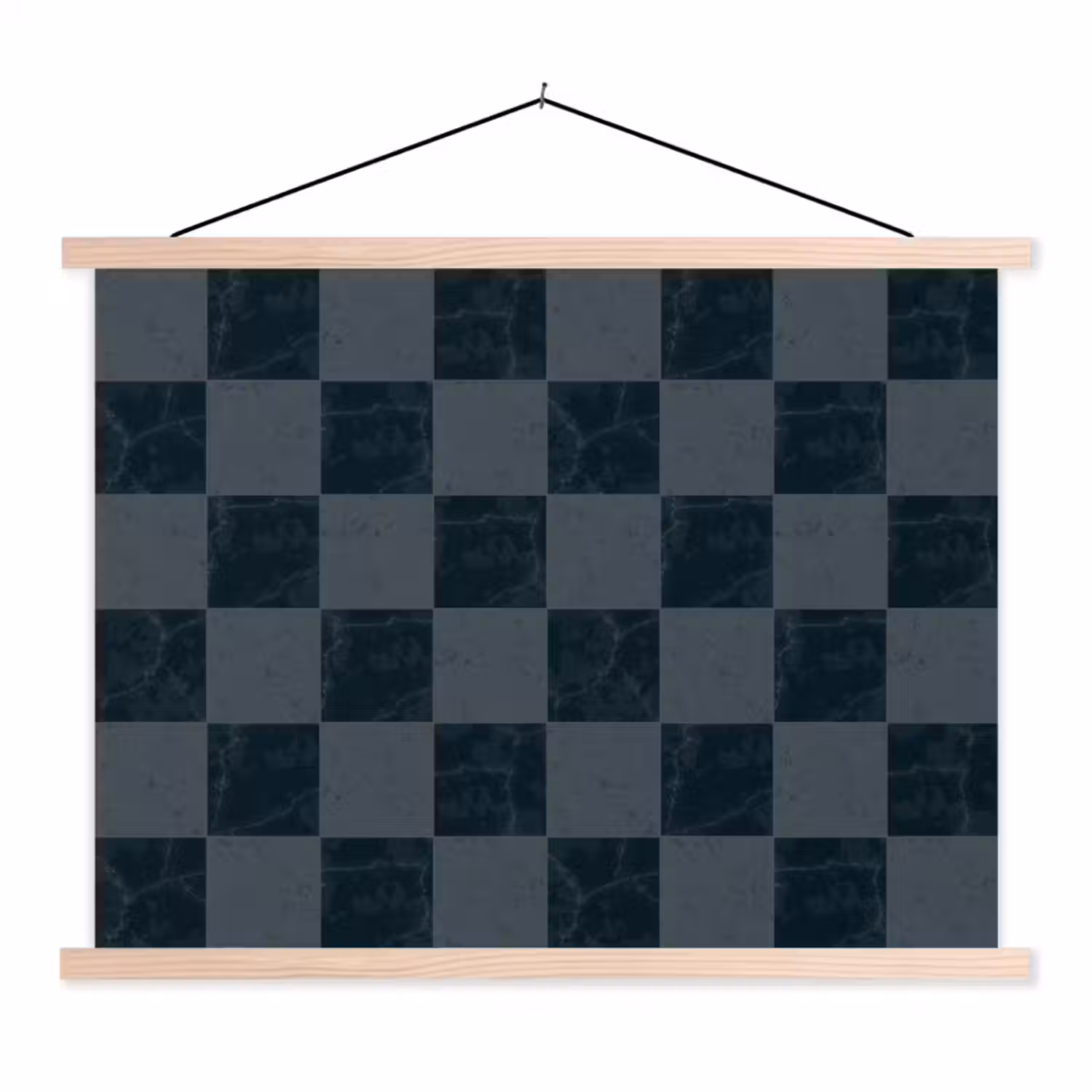 Marmer - Patroon - Antraciet textielposter latten blank klein 122 -3d