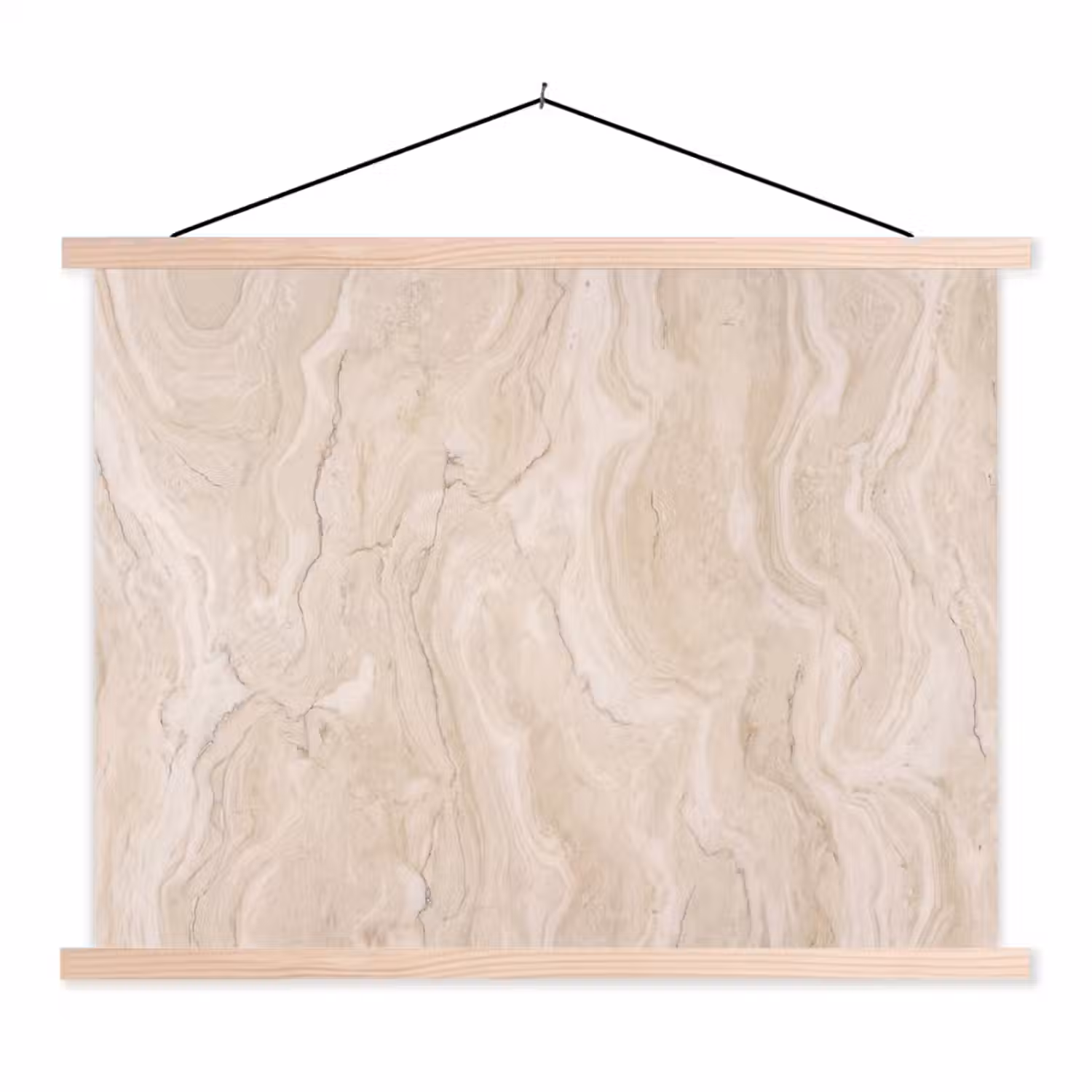 Marmer - Patroon - Beige - Steen - Abstract textielposter latten blank klein -3d