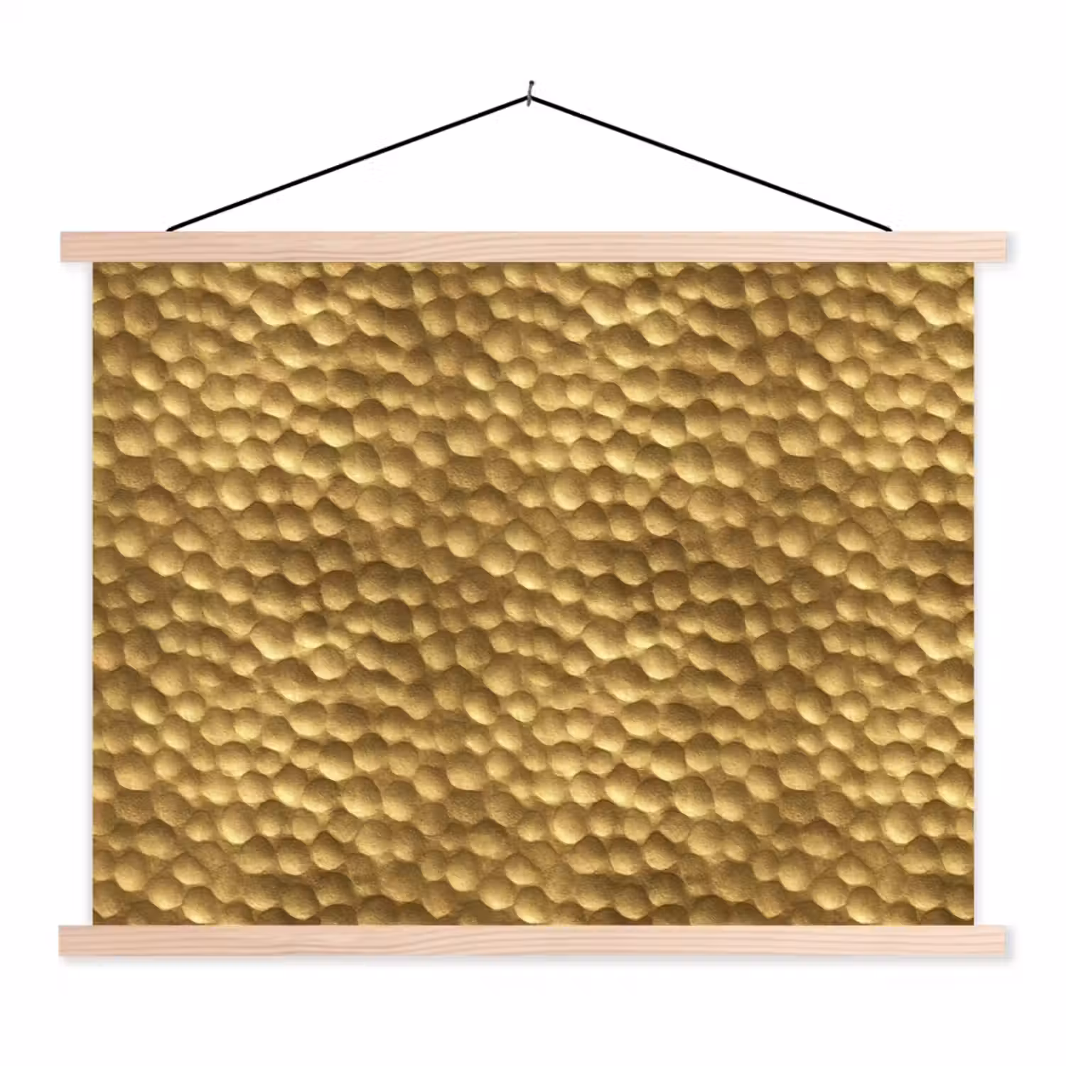 Metaal - Dynamisch - Goud textielposter latten blank klein 122 -3d