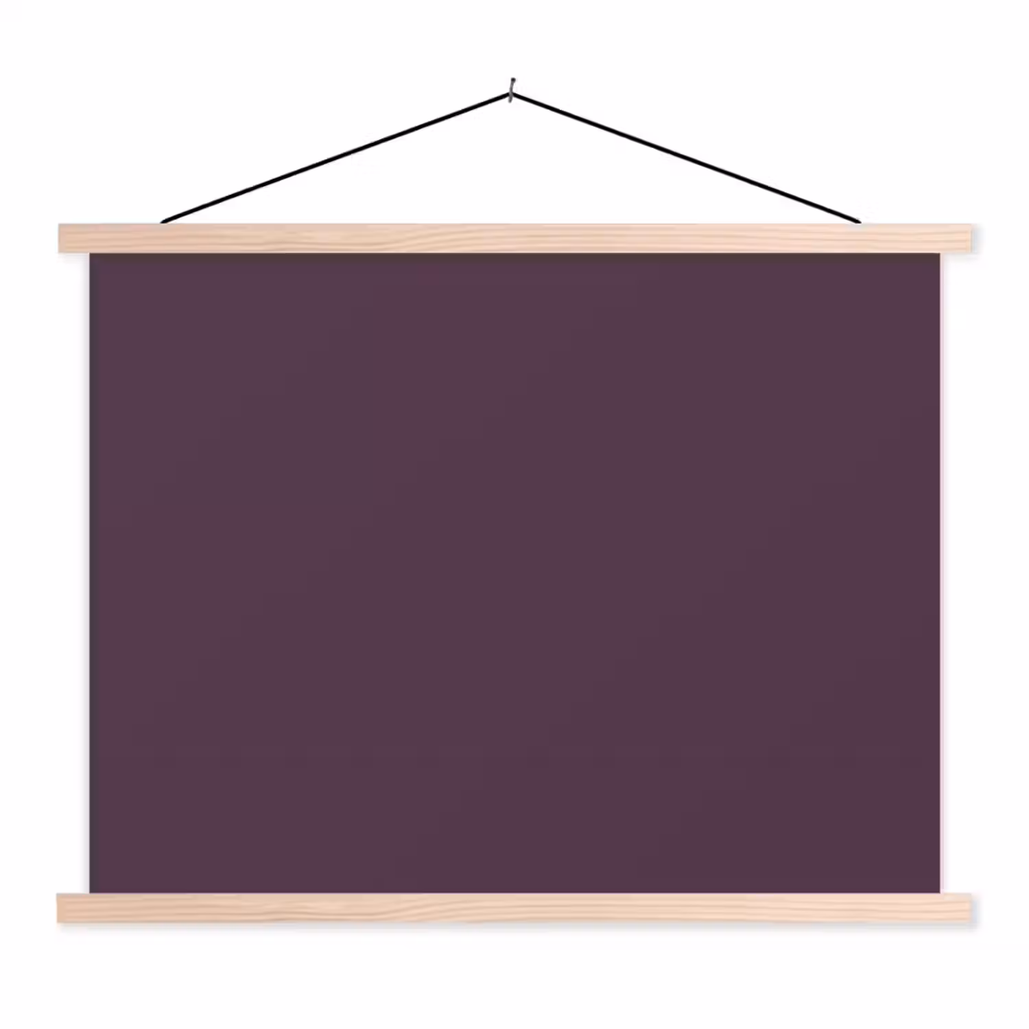 Midnight - Plum - Paars textielposter latten blank klein 122 -3d