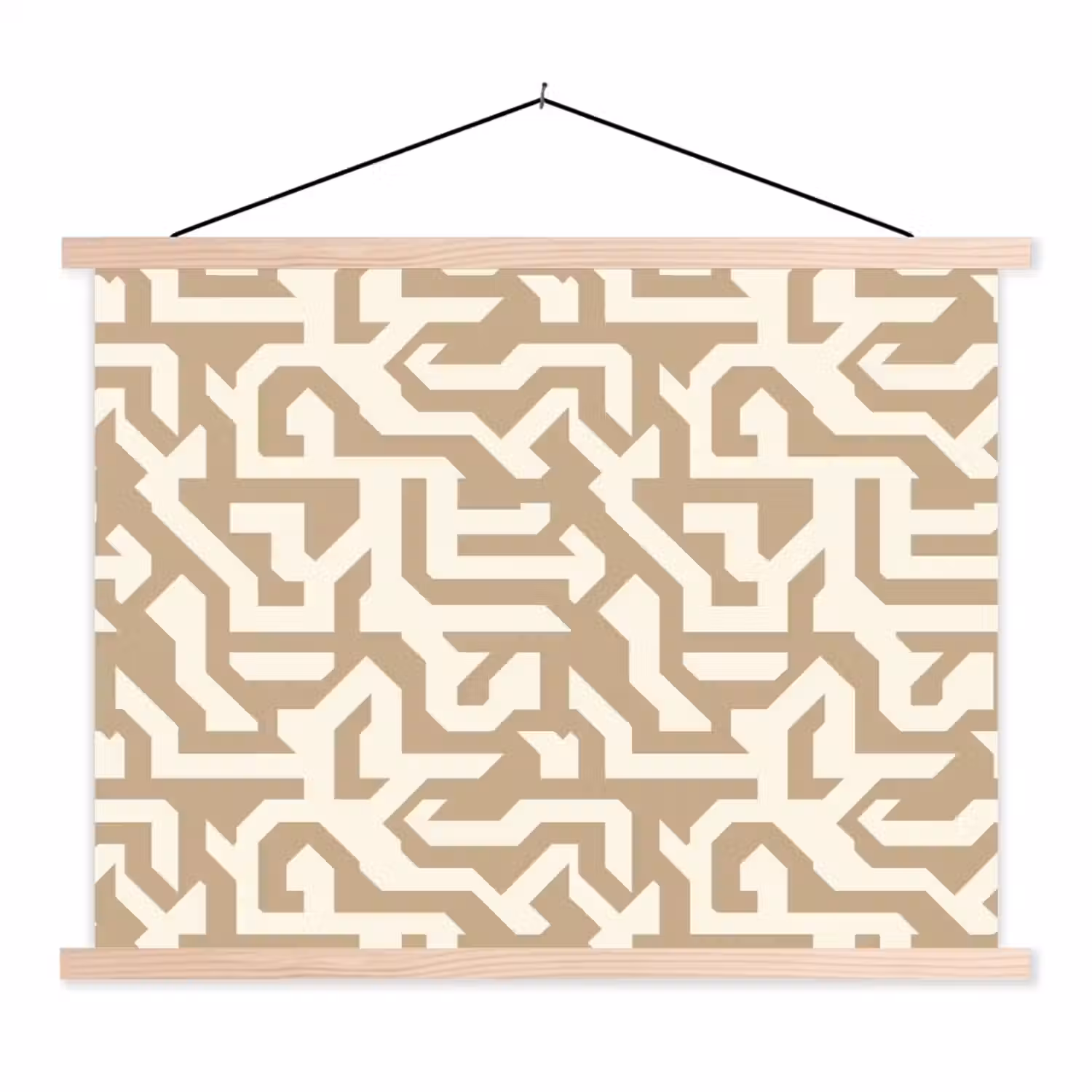 Modern - Abstract - Beige textielposter latten blank klein 122 -3d