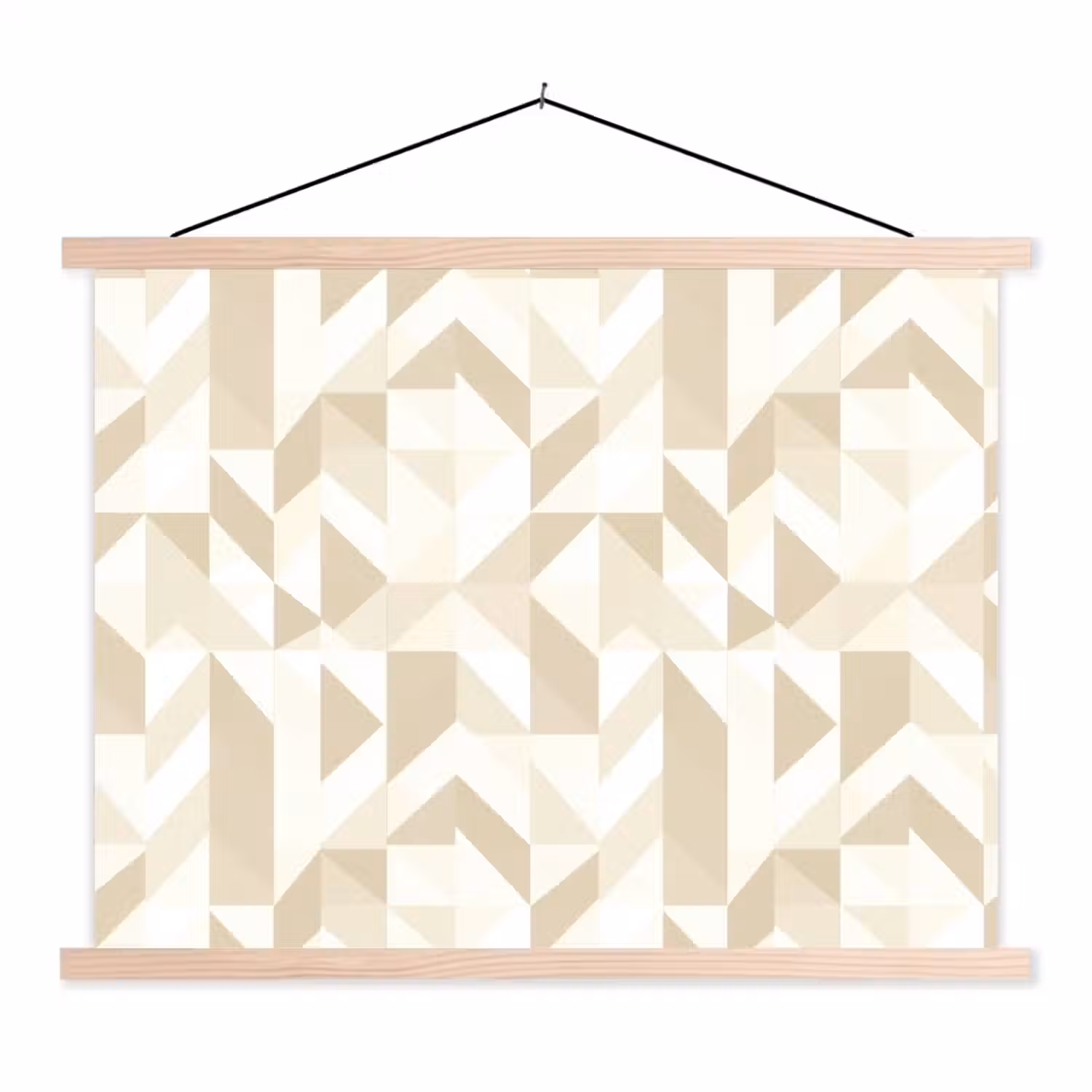 Modern - Abstract - Beige textielposter latten blank klein 122 -3d