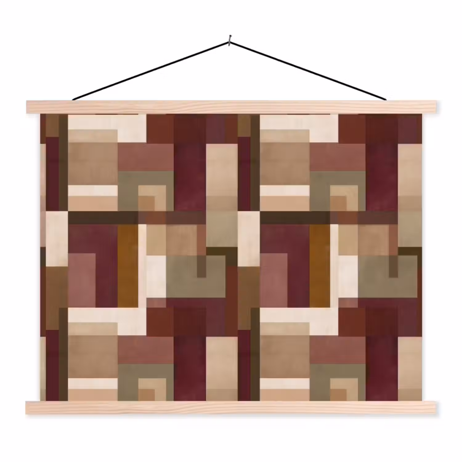 Modern - Geometrie - Kleurrijk textielposter latten blank klein 122 -3d