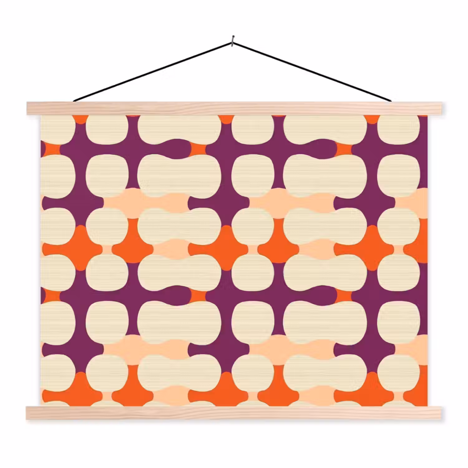 Modern - Patroon - Kleurrijk textielposter latten blank klein 122 -3d