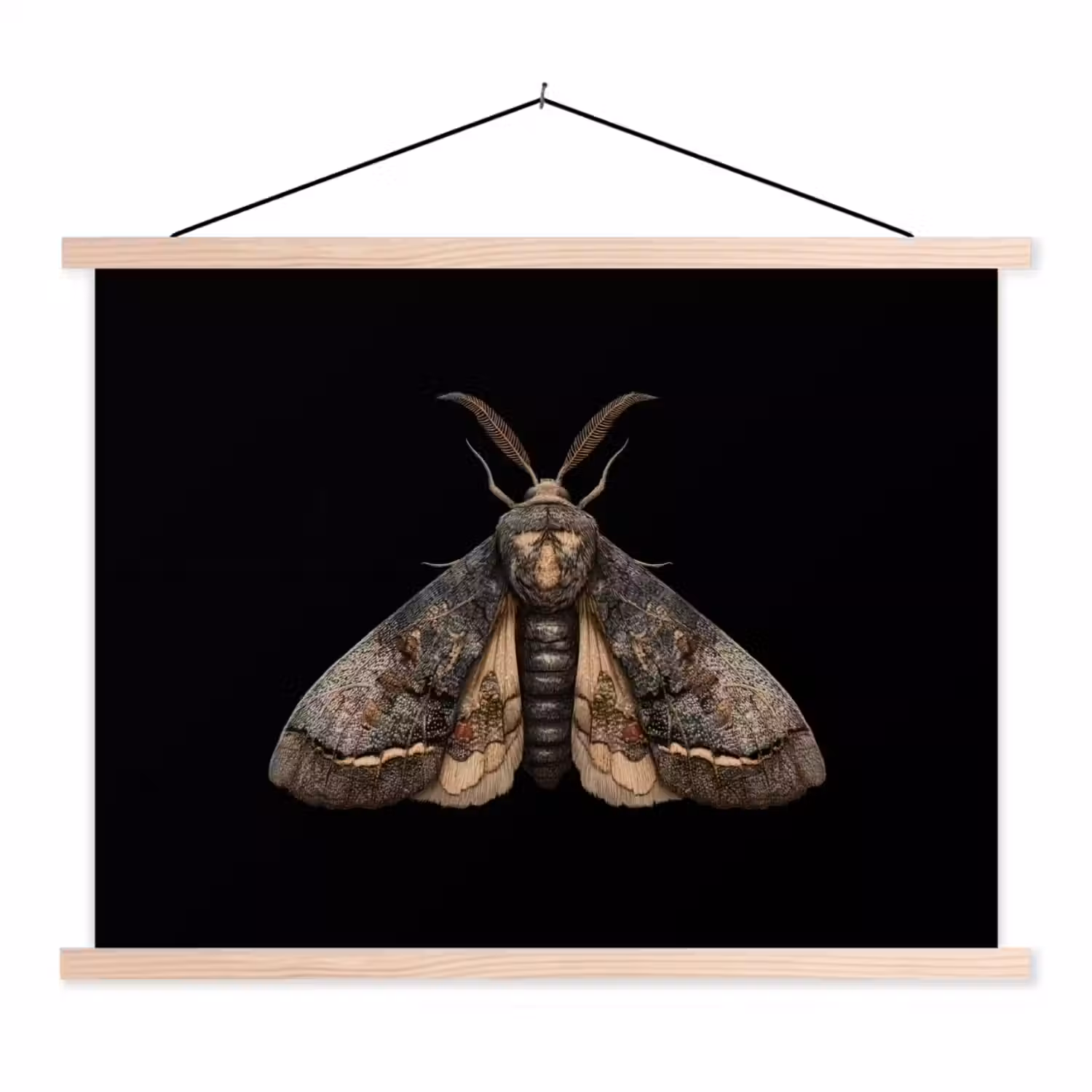 Mot - Bladachtig - Grijs textielposter latten blank klein -3d
