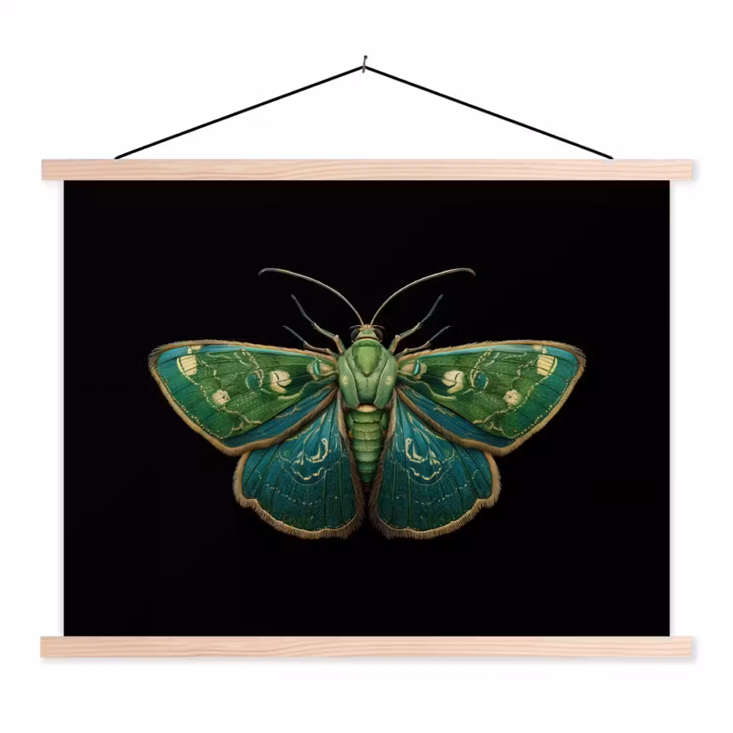 Mot - Levendig - Groen textielposter latten blank klein -3d